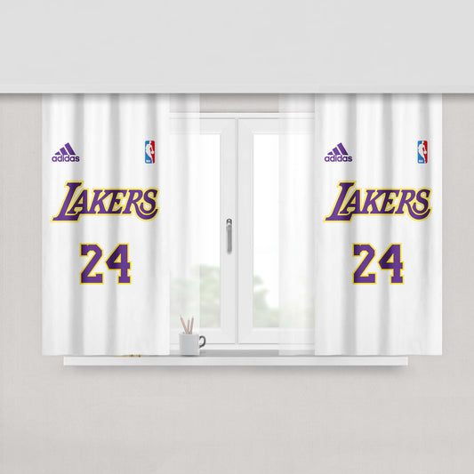 Lakers Number 24 Legend Nba Peach Skin Window Curtains