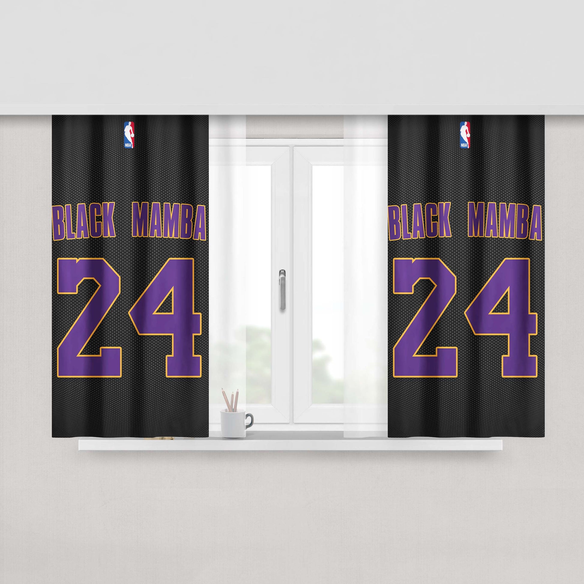 Lakers Poison Black Mamba Peach Skin Window Curtains