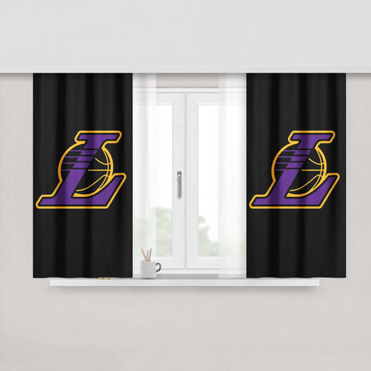 Lakers Team Purple Classic Nba Peach Skin Window Curtains