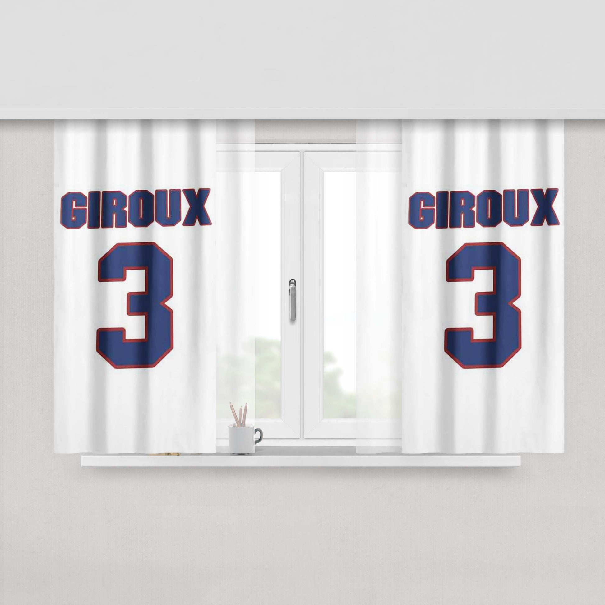 Larry Giroux National Hockey Peach Skin Window Curtains