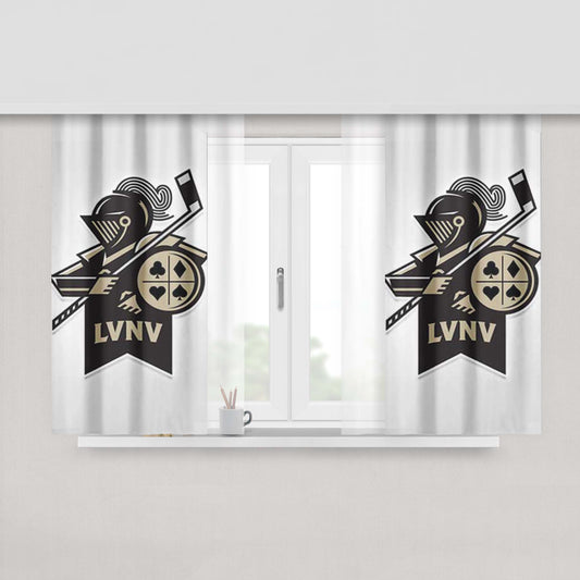 Las Vegas Black Knights Logo Banner Peach Skin Window Curtains