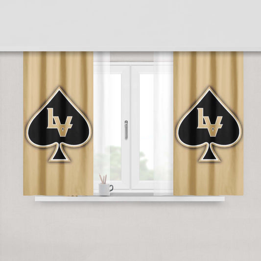Las Vegas Black Knights Logo Blk On Tan Peach Skin Window Curtains