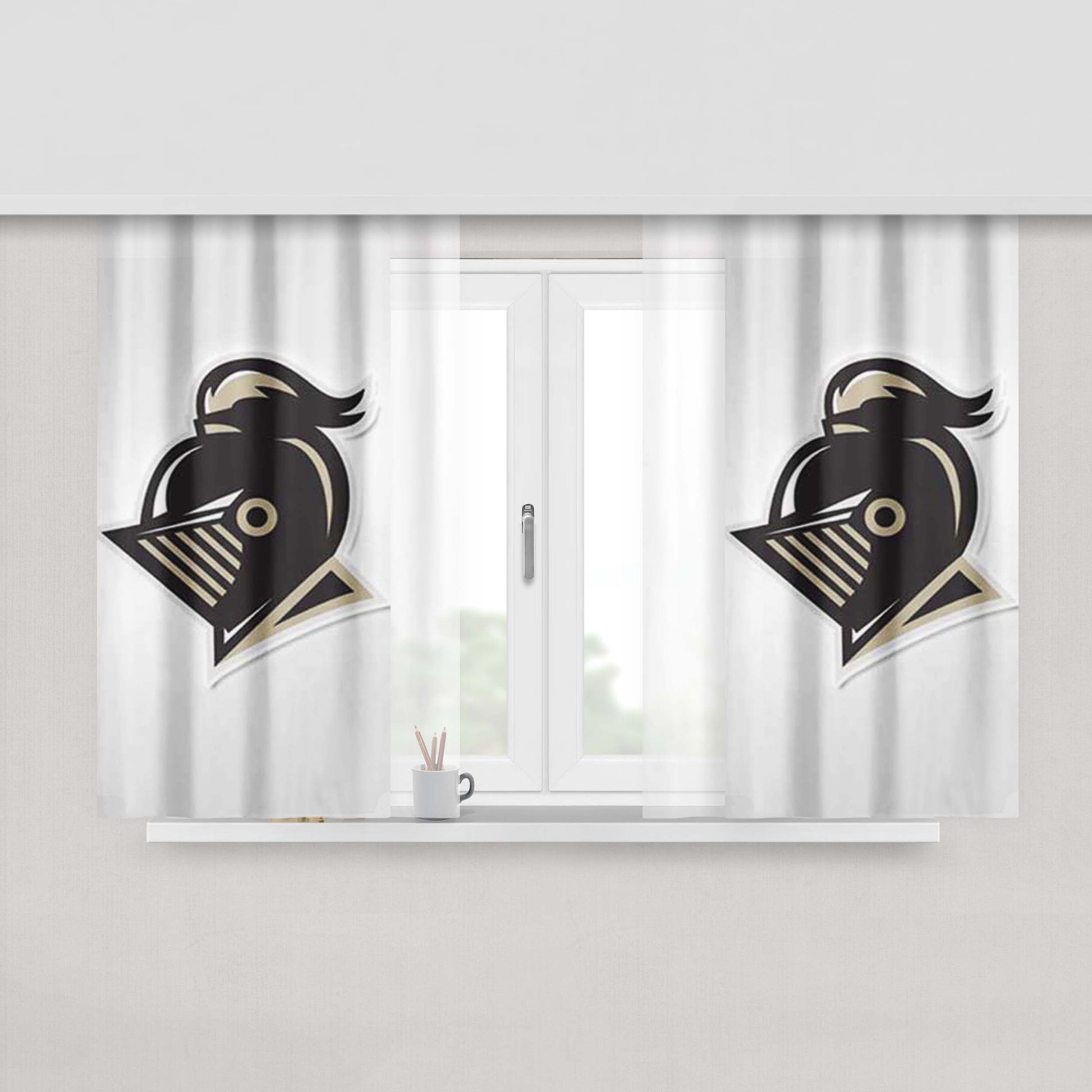 Las Vegas Black Knights Logo Helmet Peach Skin Window Curtains