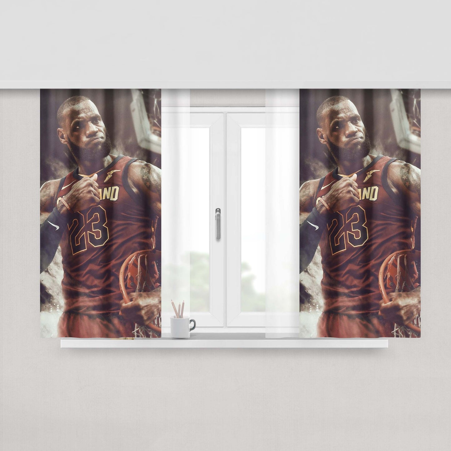 Lebron James 6 Shirt Peach Skin Window Curtains