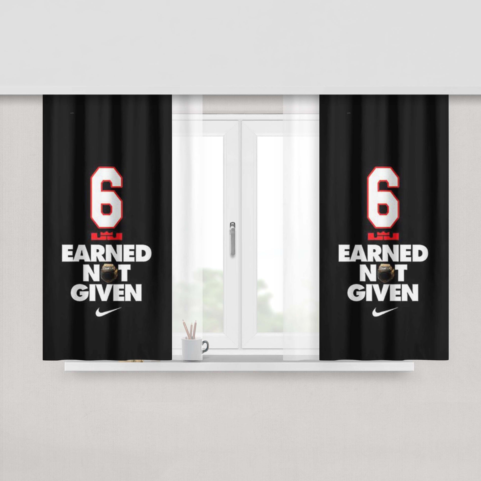 Lebron James Earned Not Given Peach Skin Window Curtains