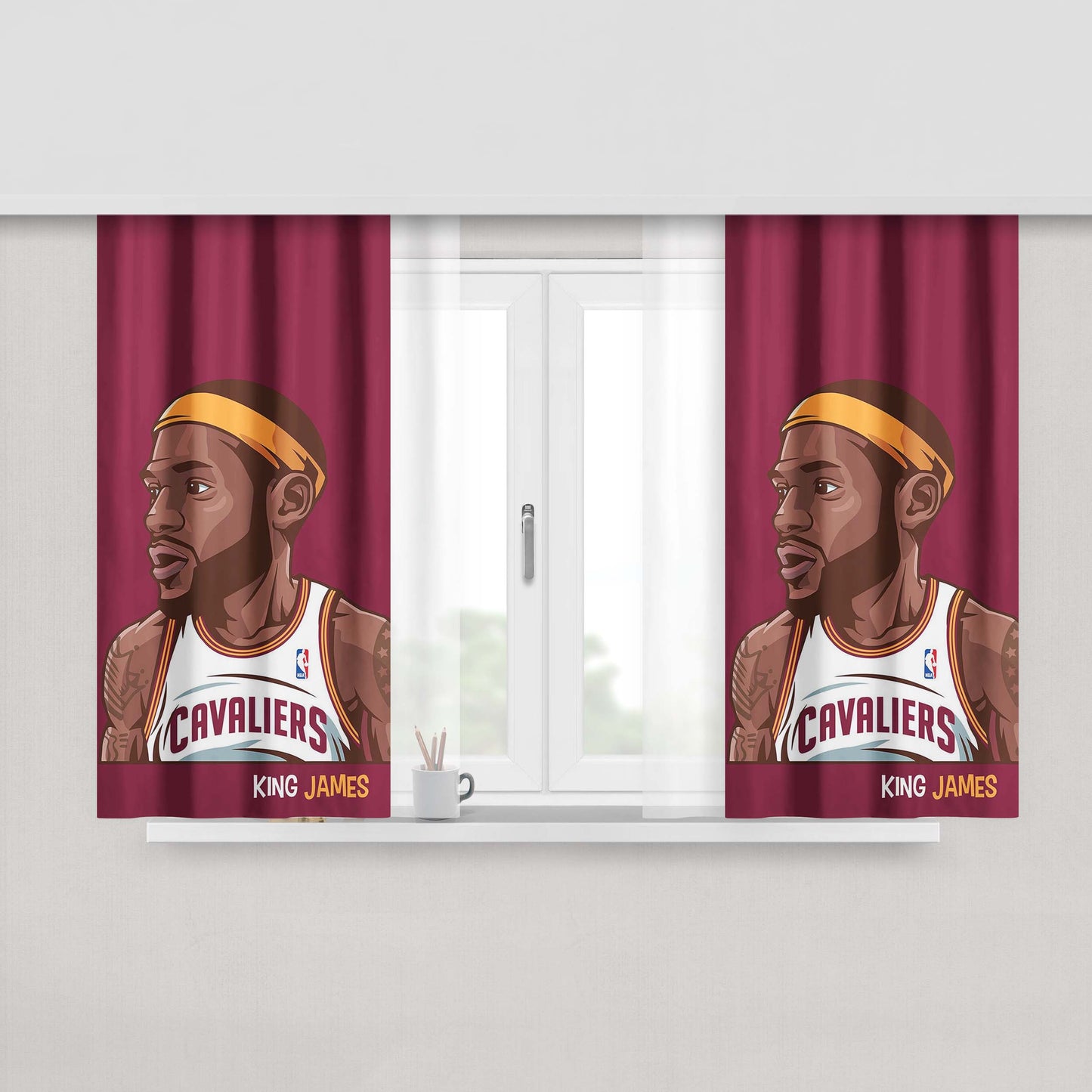 Lebron James Hd Peach Skin Window Curtains