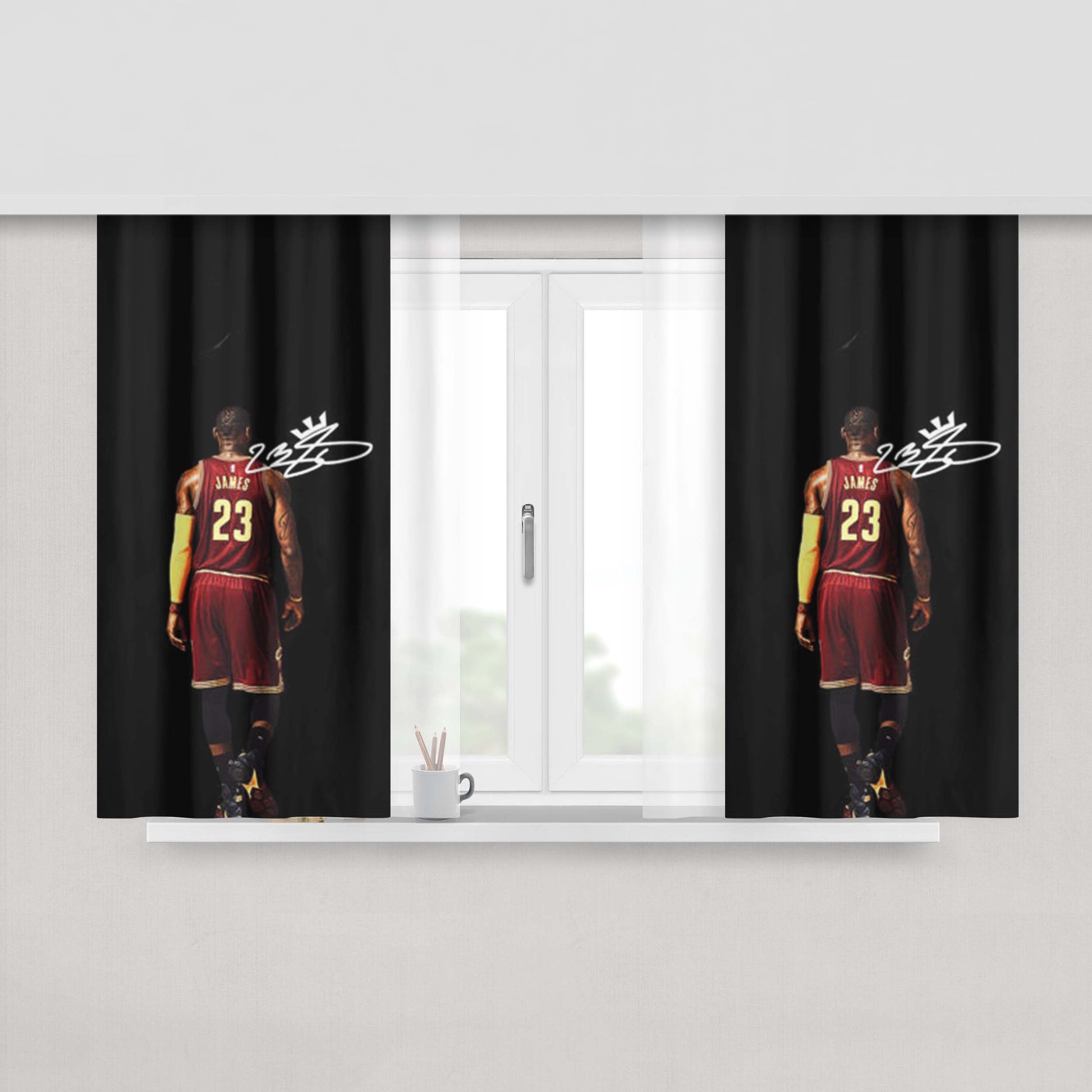 Lebron James Signature Peach Skin Window Curtains
