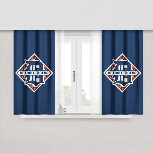 Logo Detroit Tigers Peach Skin Window Curtains