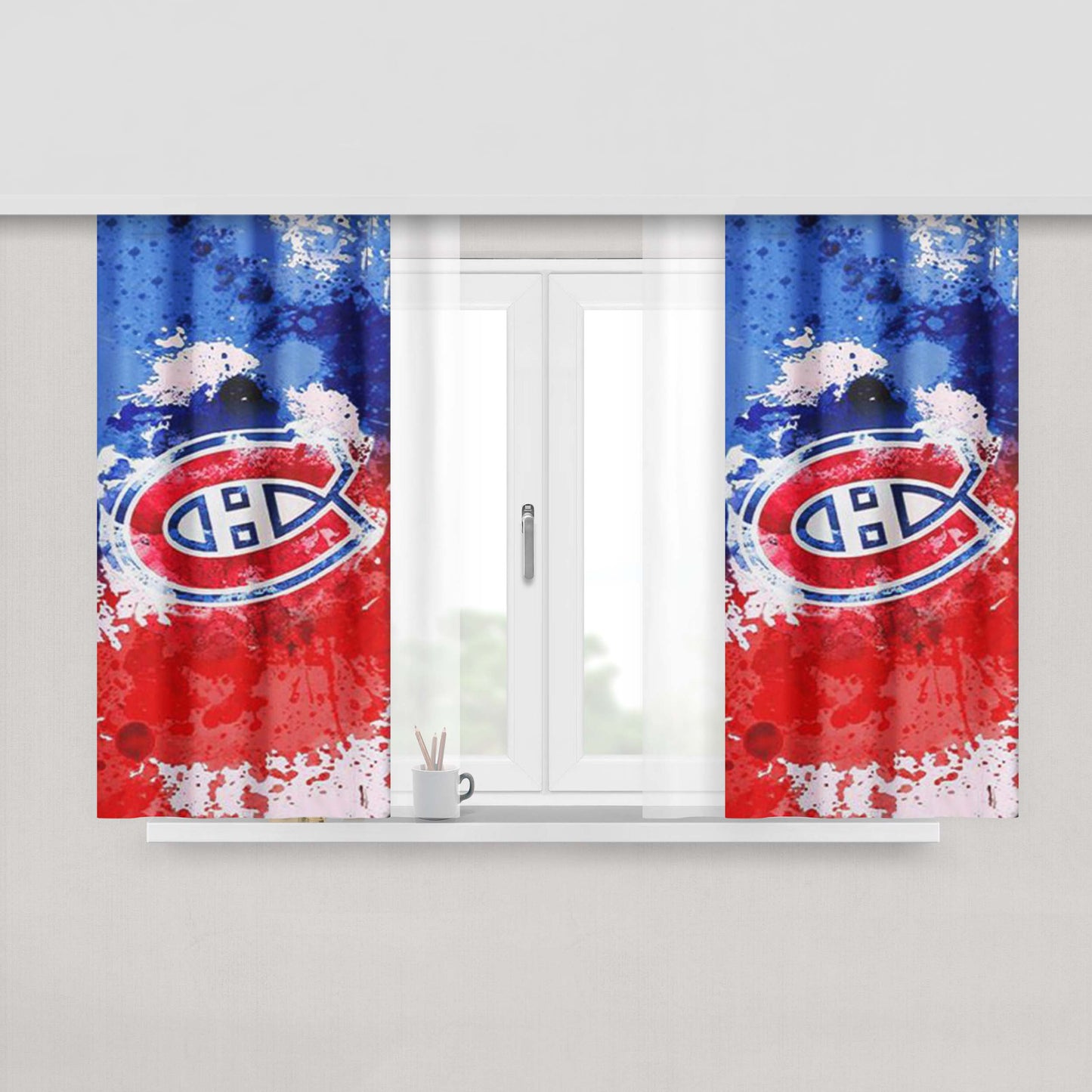 Logo Montreal Canadiens Peach Skin Window Curtains