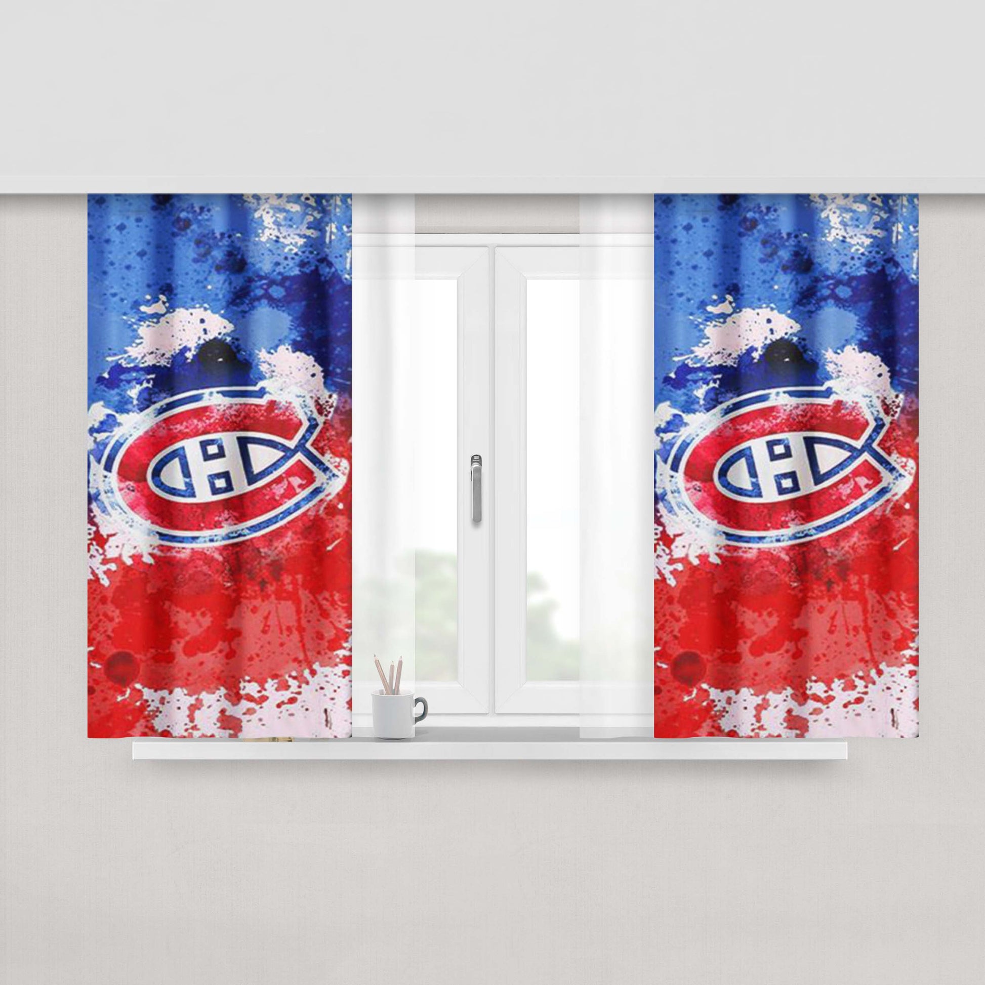 Logo Montreal Canadiens Peach Skin Window Curtains