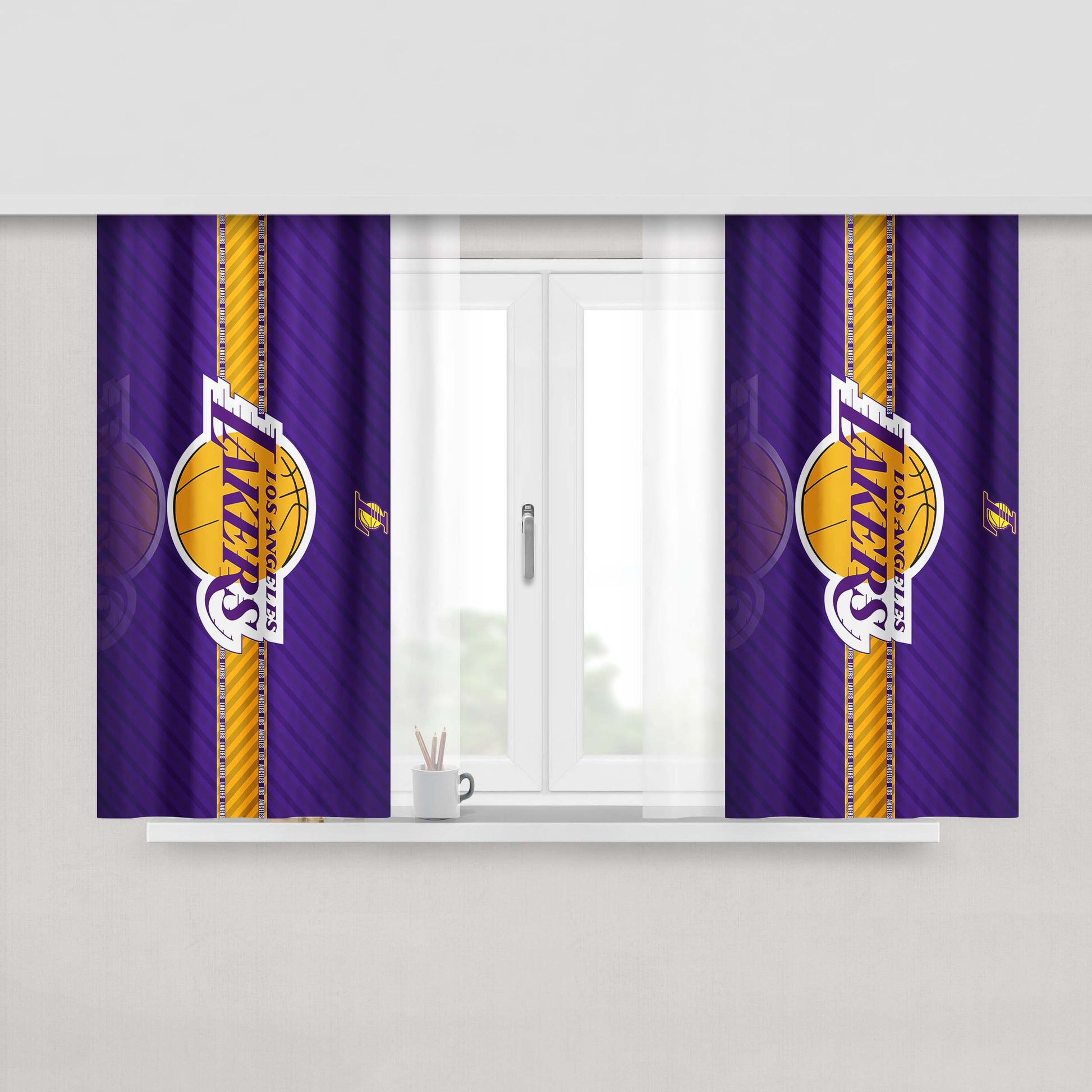 Los Ageles Lakers Peach Skin Window Curtains