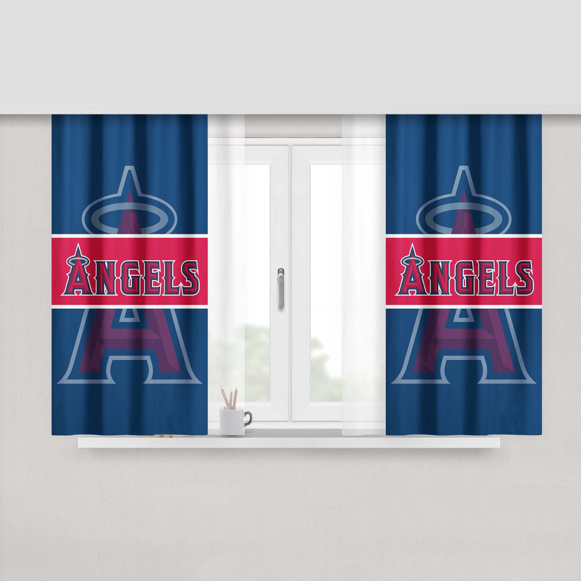 Los Angeles Angels Background Peach Skin Window Curtains