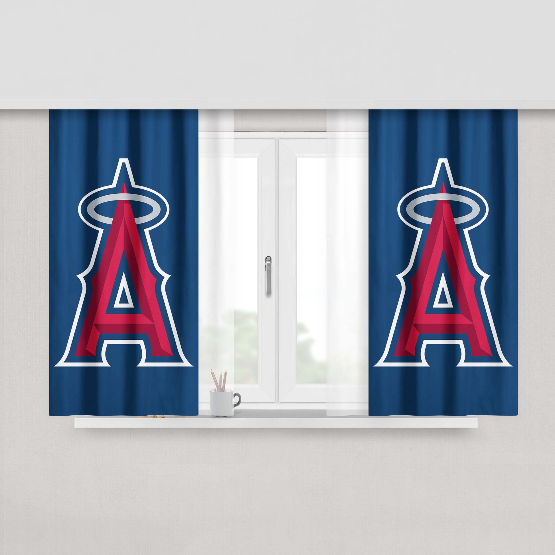 Los Angeles Angels Peach Skin Window Curtains