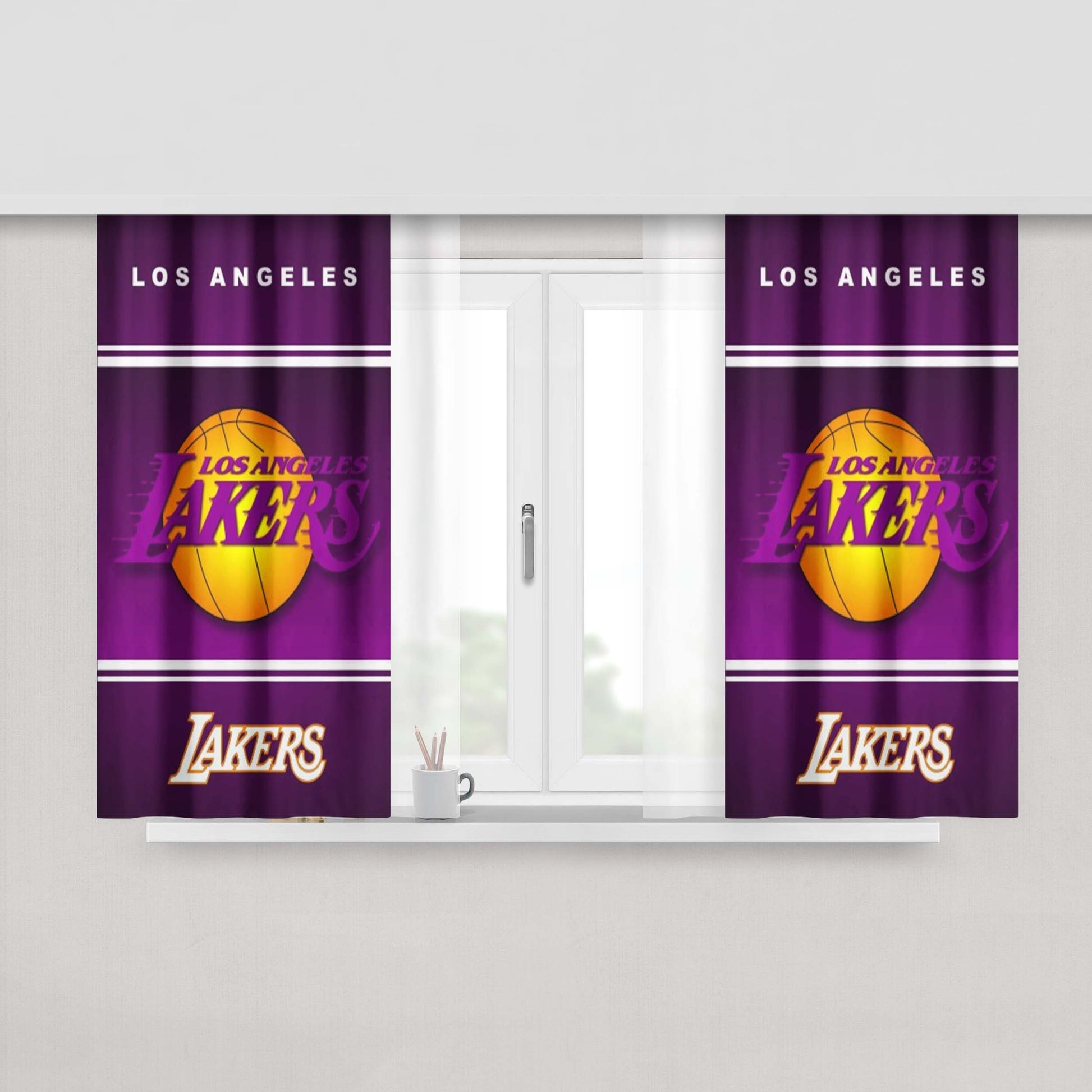 Los Angeles Lakers 2 Peach Skin Window Curtains