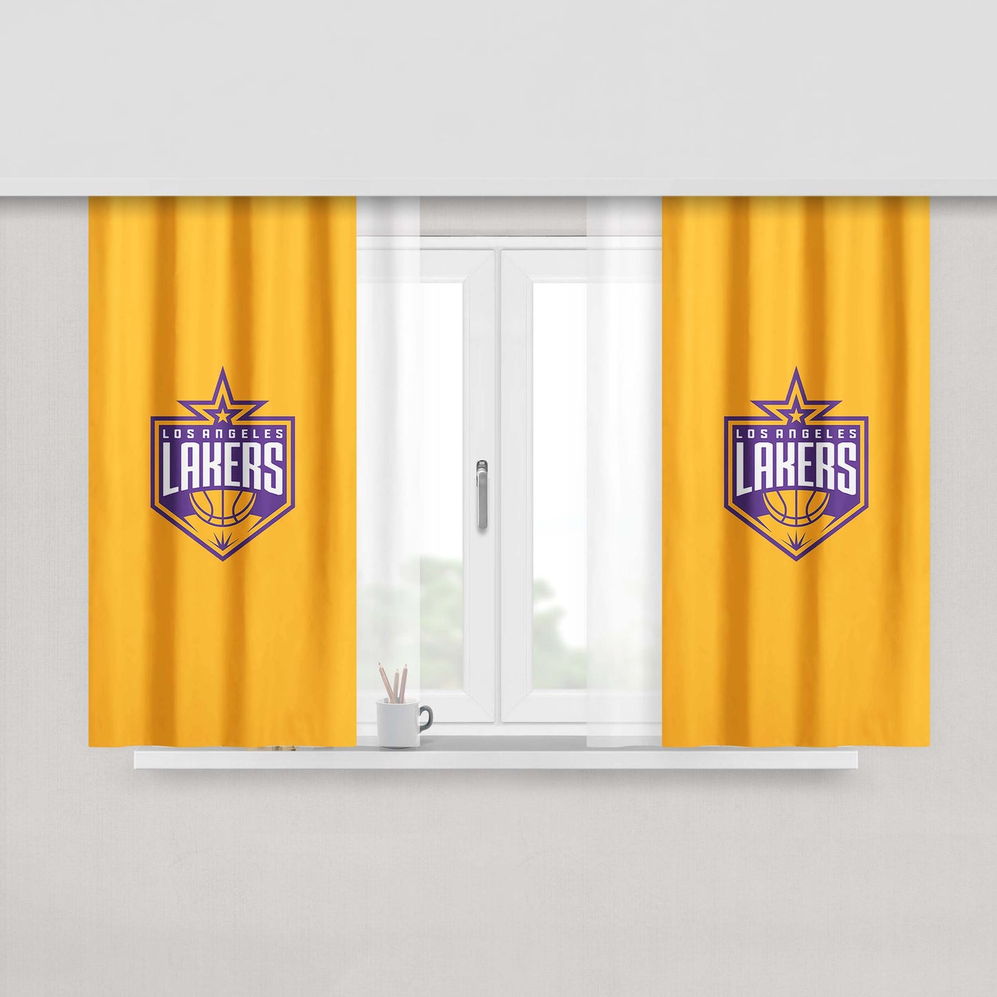 Los Angeles Lakers Orange Peach Skin Window Curtains