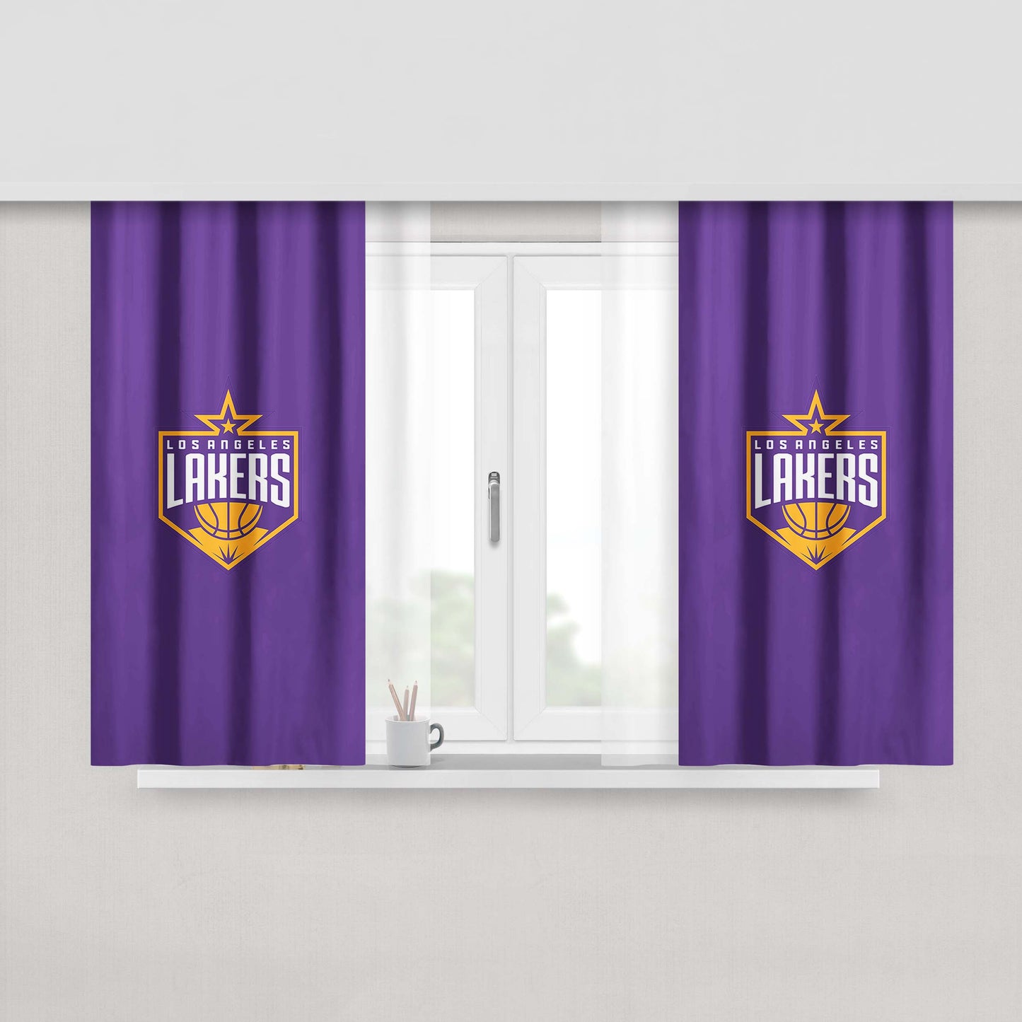 Los Angeles Lakers Purple Peach Skin Window Curtains