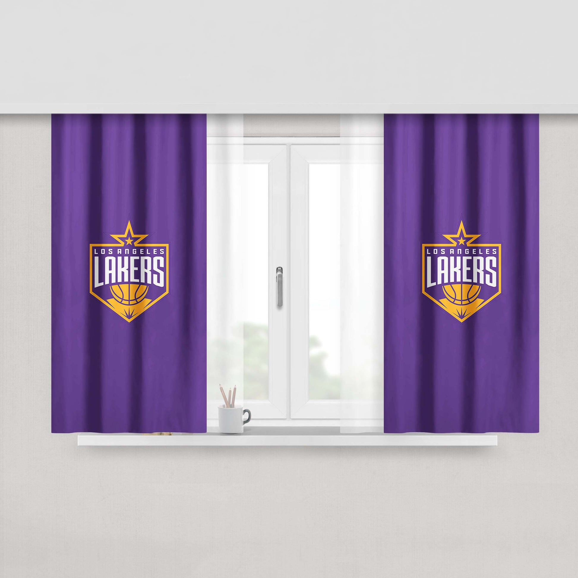 Los Angeles Lakers Purple Peach Skin Window Curtains
