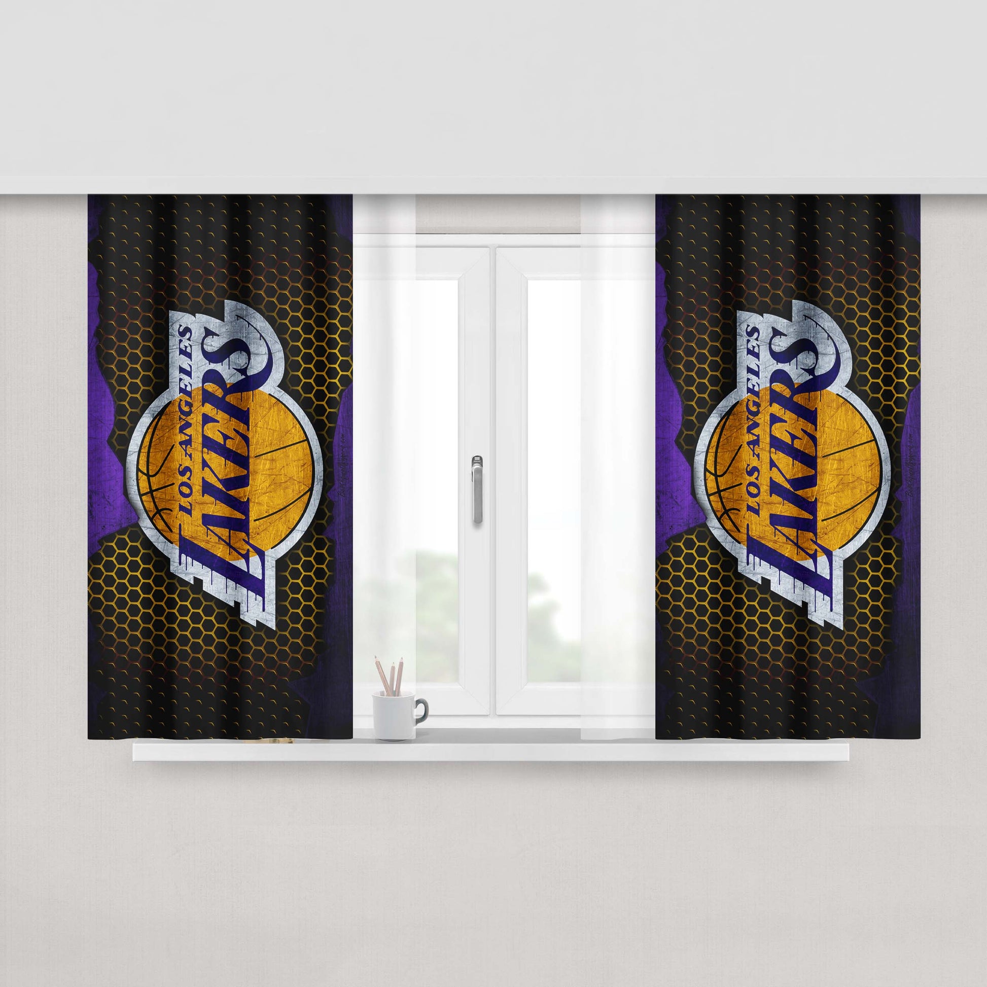 Lost Angles Lakers Peach Skin Window Curtains