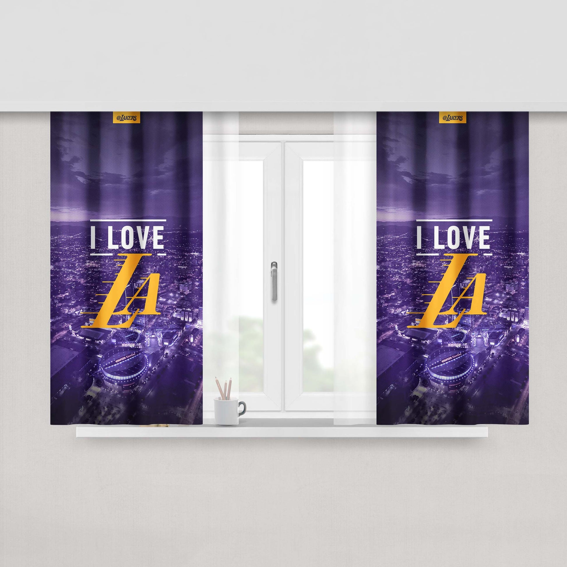 Love Los Angeles Lakers Nba Team Peach Skin Window Curtains