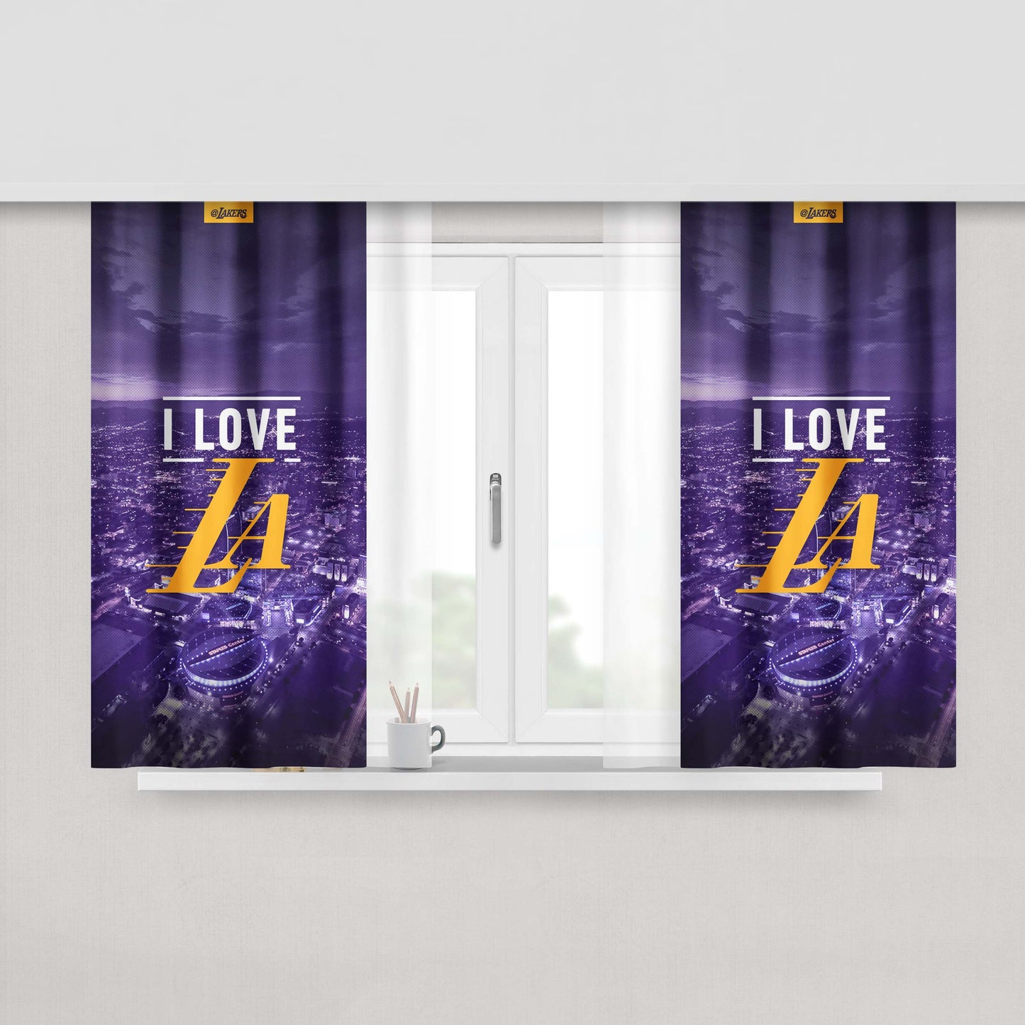Love Los Angeles Lakers Nba Peach Skin Window Curtains