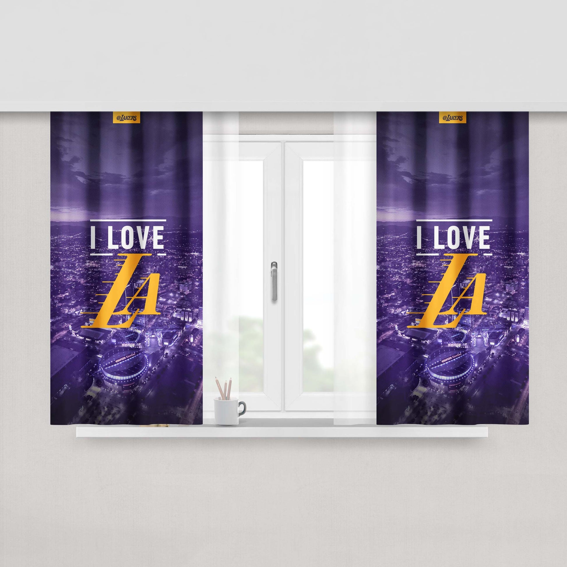 Love Los Angeles Lakers Nba Peach Skin Window Curtains