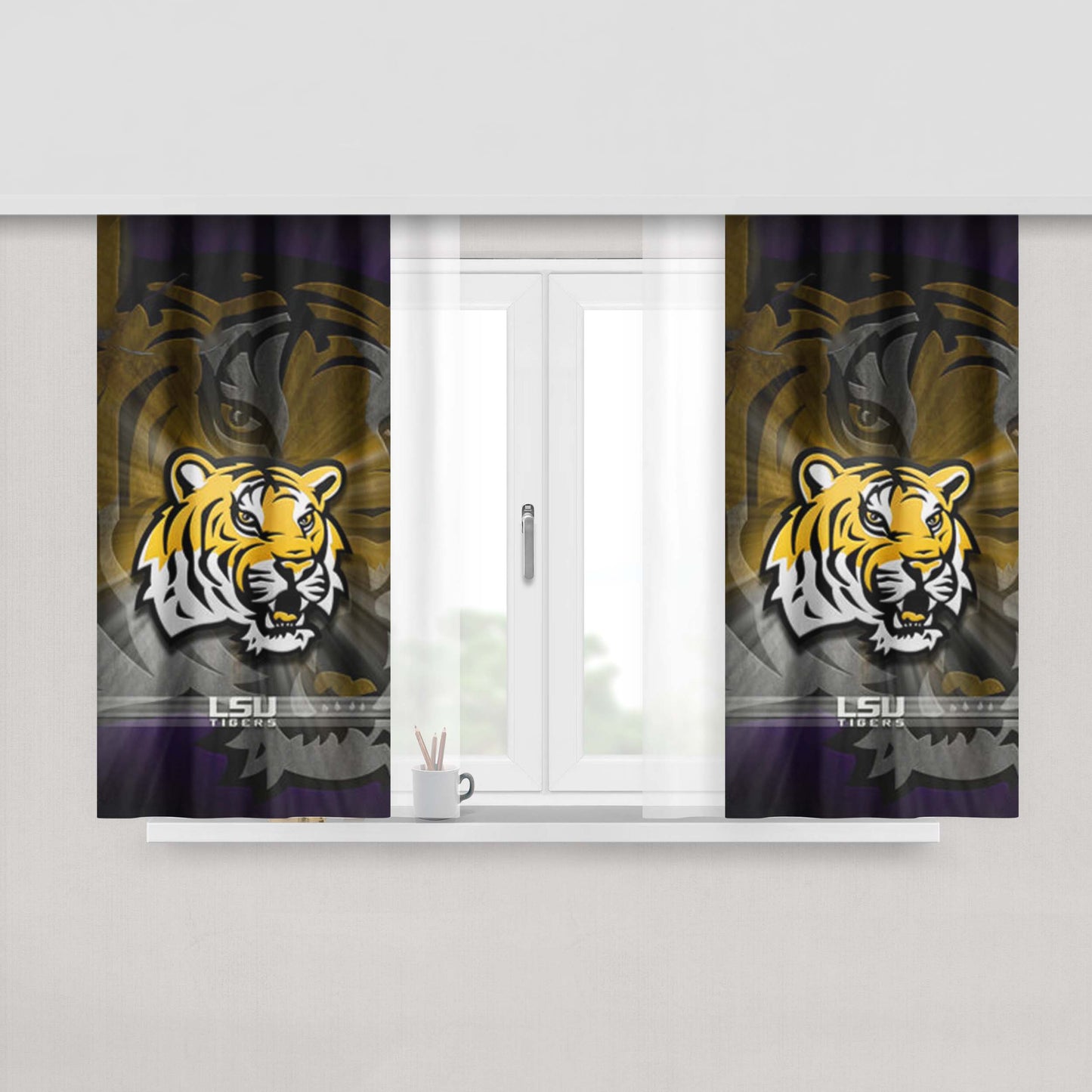 Lsu Tigers College Football Peach Skin Window Curtains