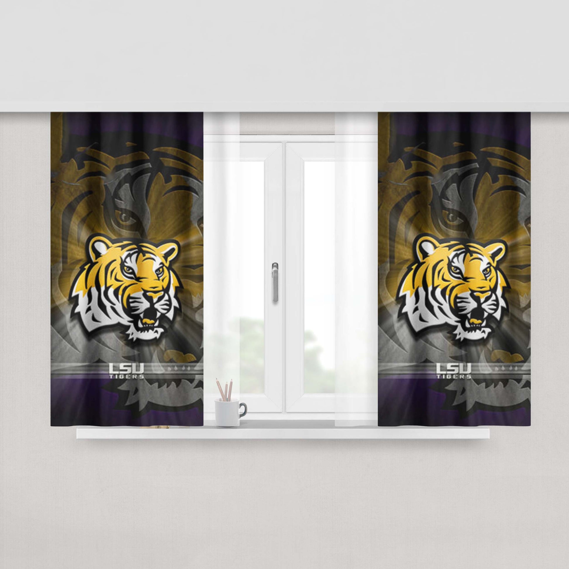 Lsu Tigers College Football Peach Skin Window Curtains