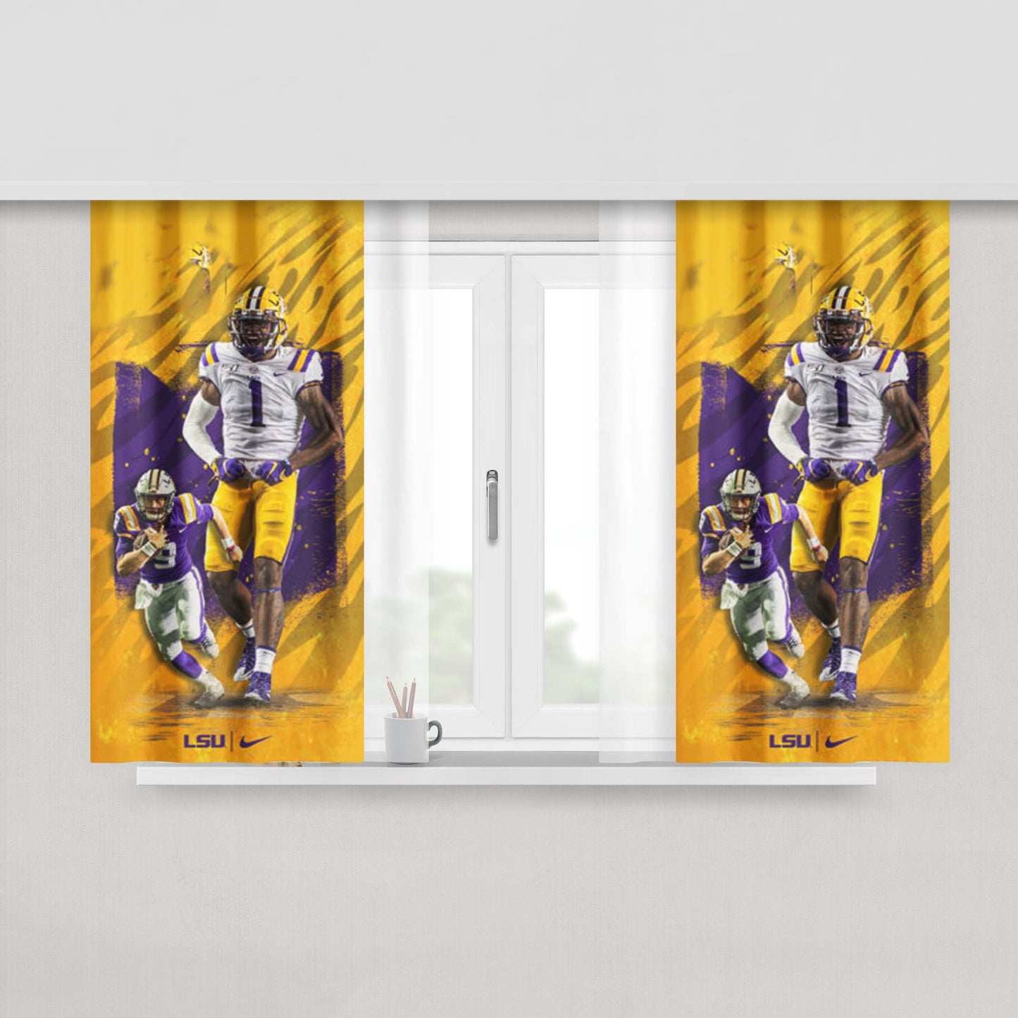 Lsu Tigers Football Peach Skin Window Curtains