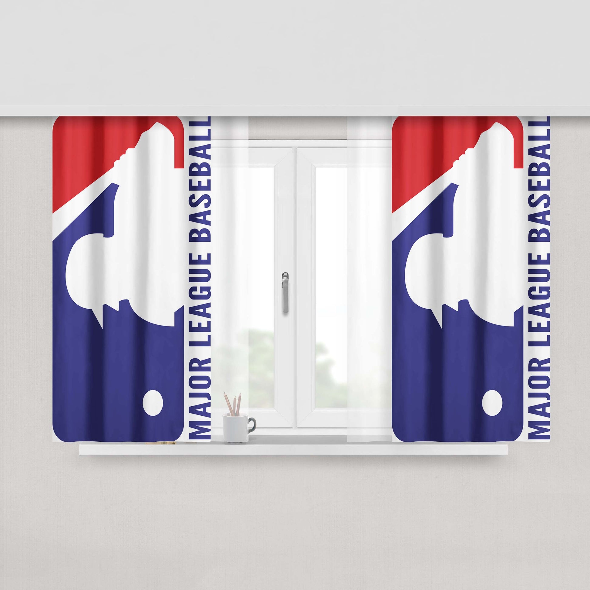 Major League Baseball 2 Peach Skin Window Curtains