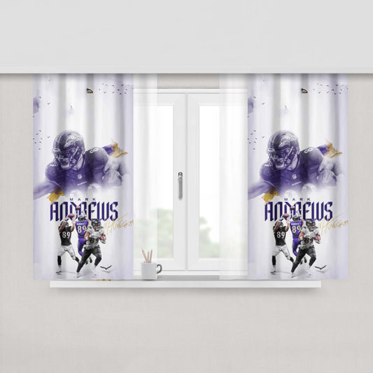 Mark Andrews Baltimore Ravens Peach Skin Window Curtains