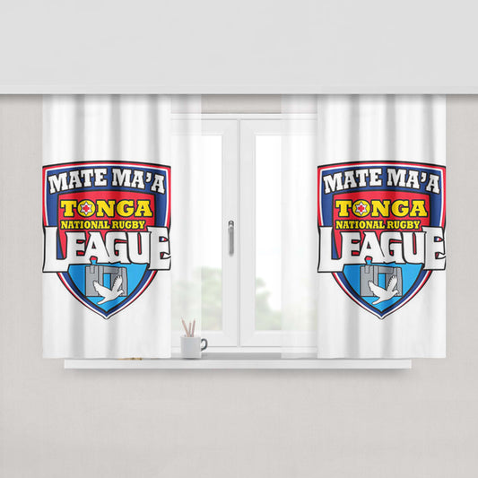 Mate Ma'A League Logo Peach Skin Window Curtains