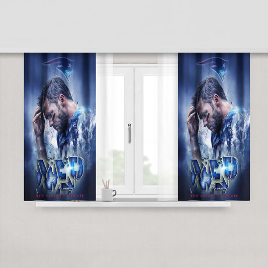 Mep New England And Patriots Peach Skin Window Curtains