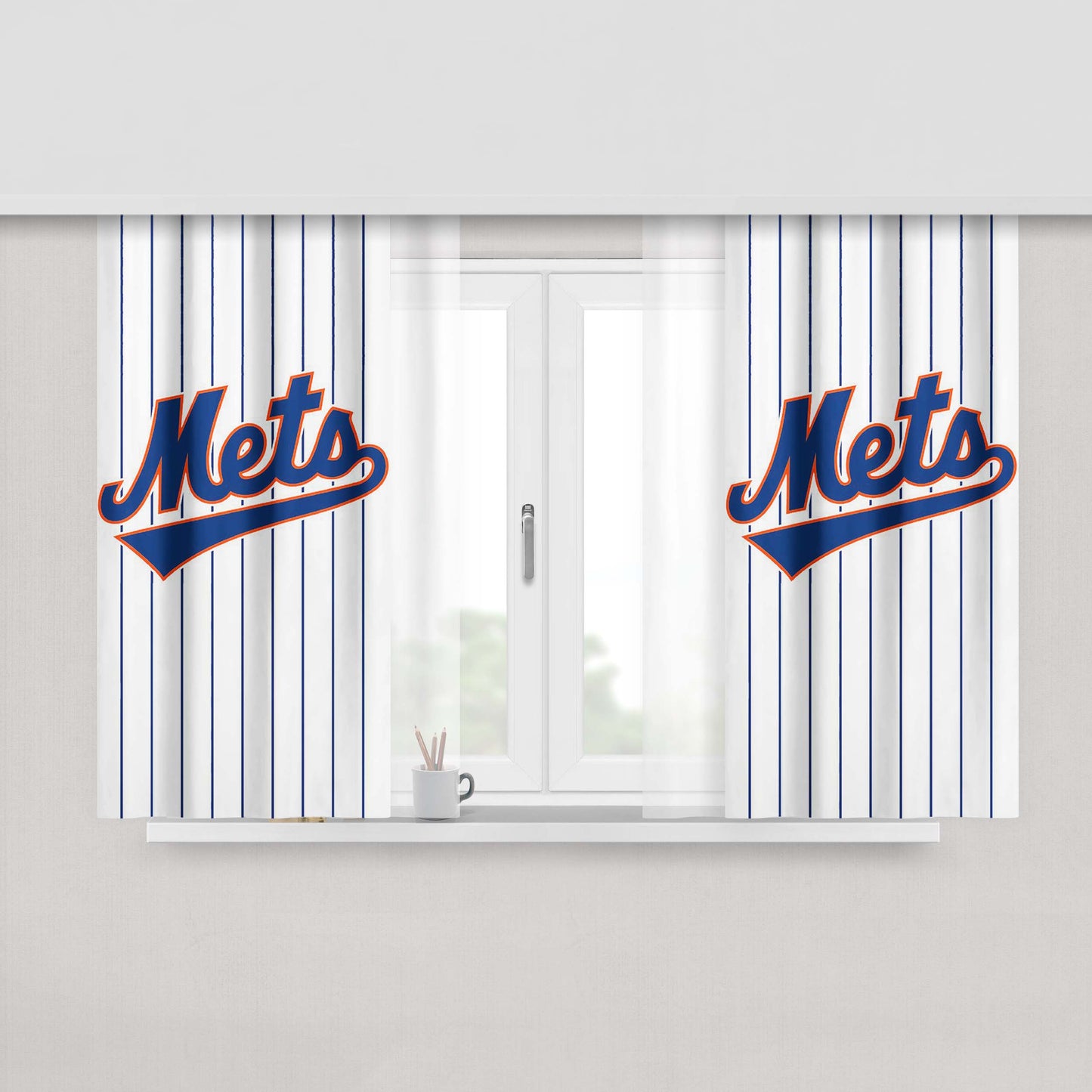 Mets Baseball Los Angeles Peach Skin Window Curtains