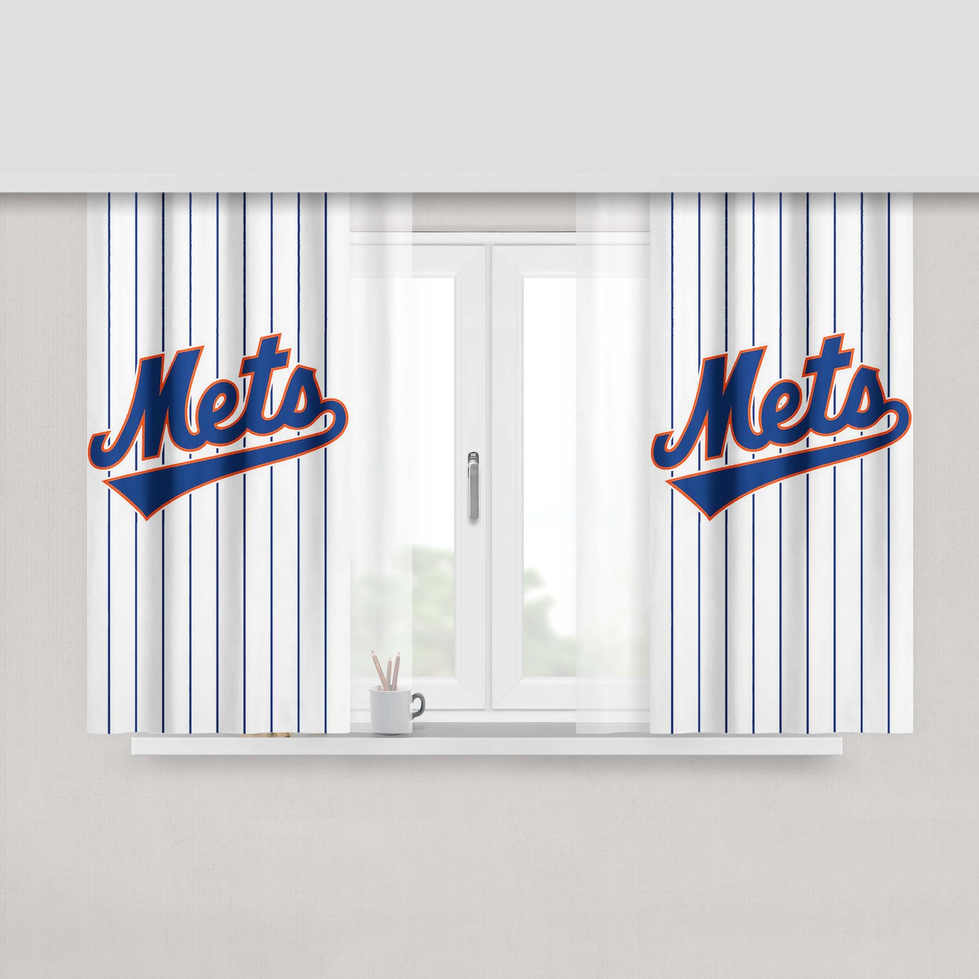 Mets Baseball Los Angeles Peach Skin Window Curtains
