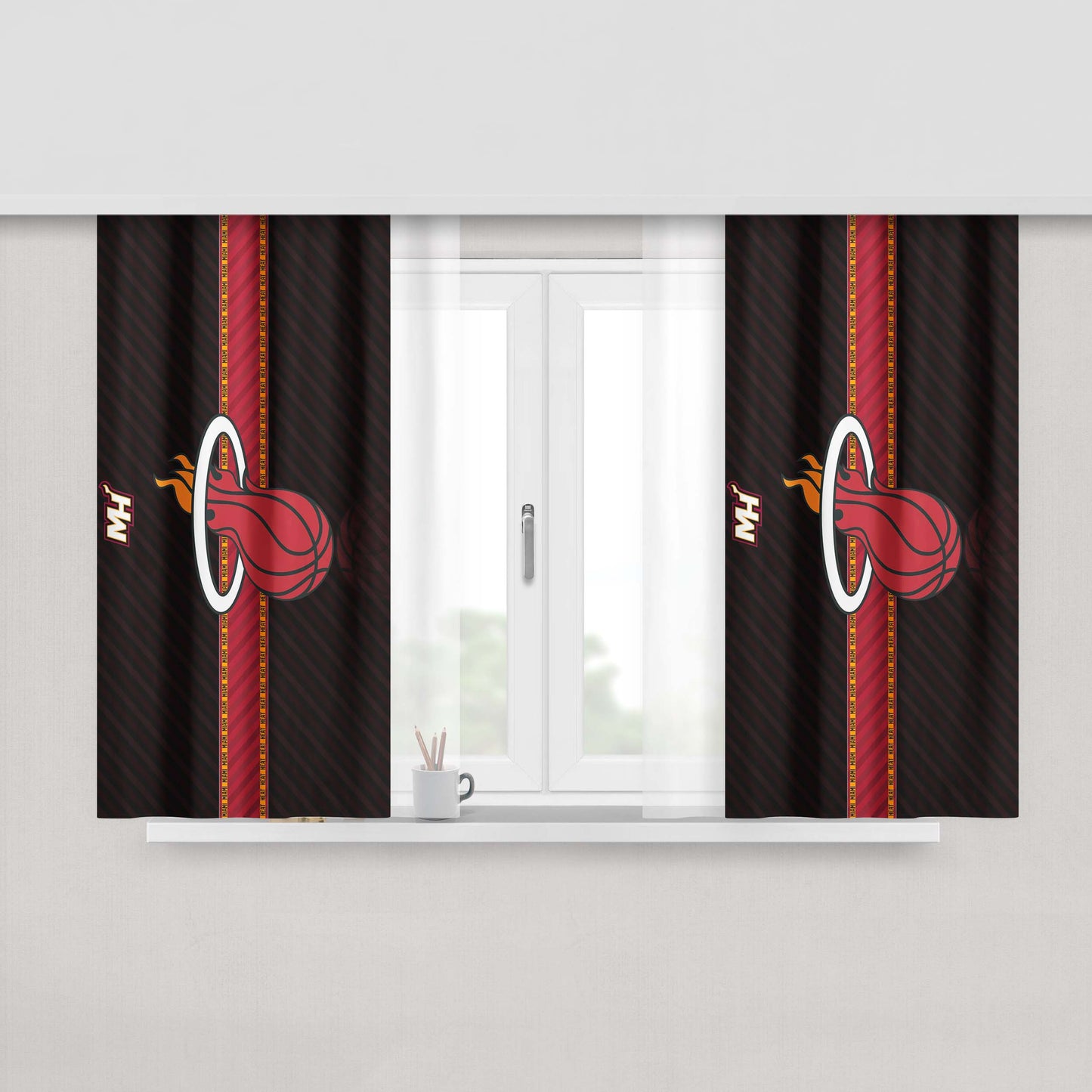Miami Heat Wallpaper1 Peach Skin Window Curtains