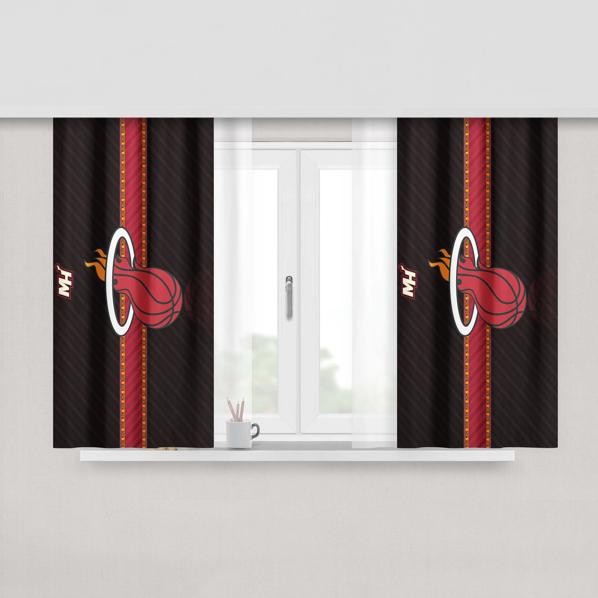 Miami Heat Wallpaper1 Peach Skin Window Curtains
