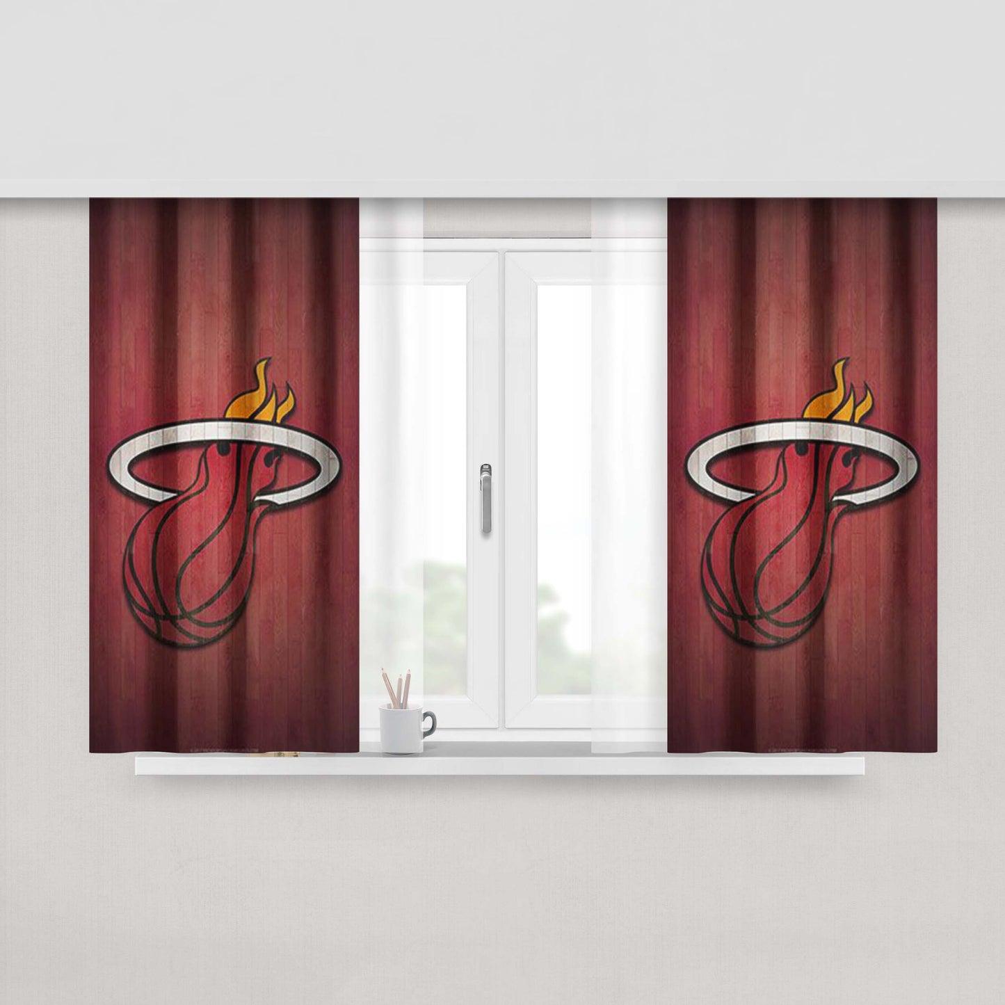 Miami Heat Peach Skin Window Curtains