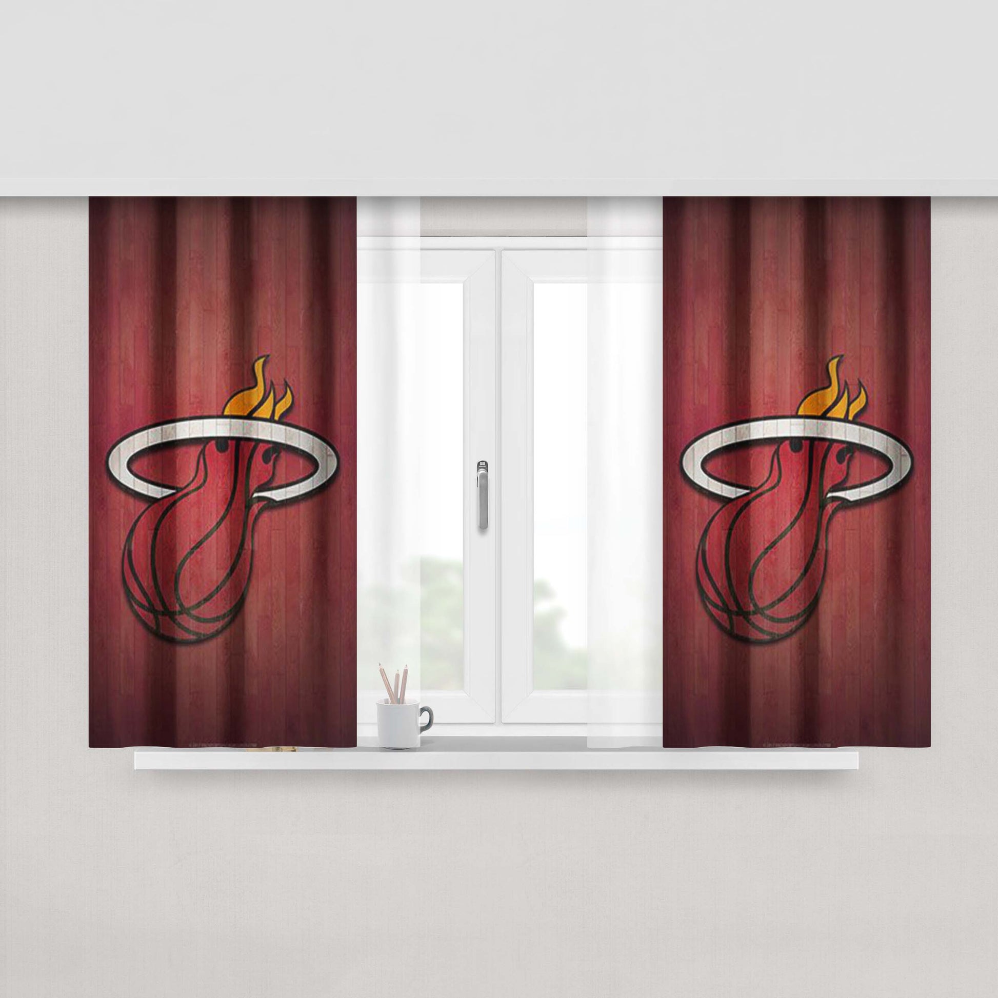 Miami Heat Peach Skin Window Curtains