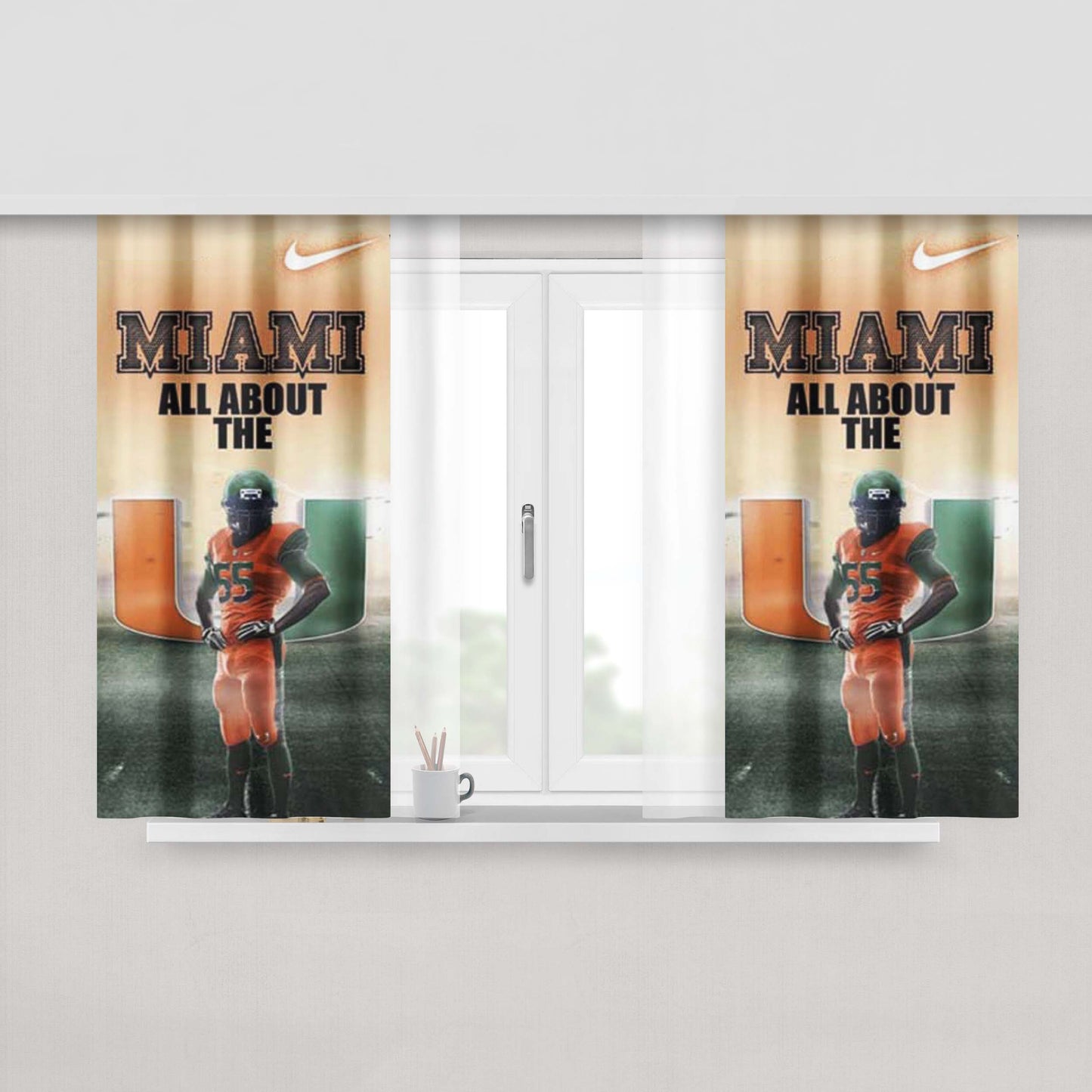 Miami Hurricanes All About Peach Skin Window Curtains