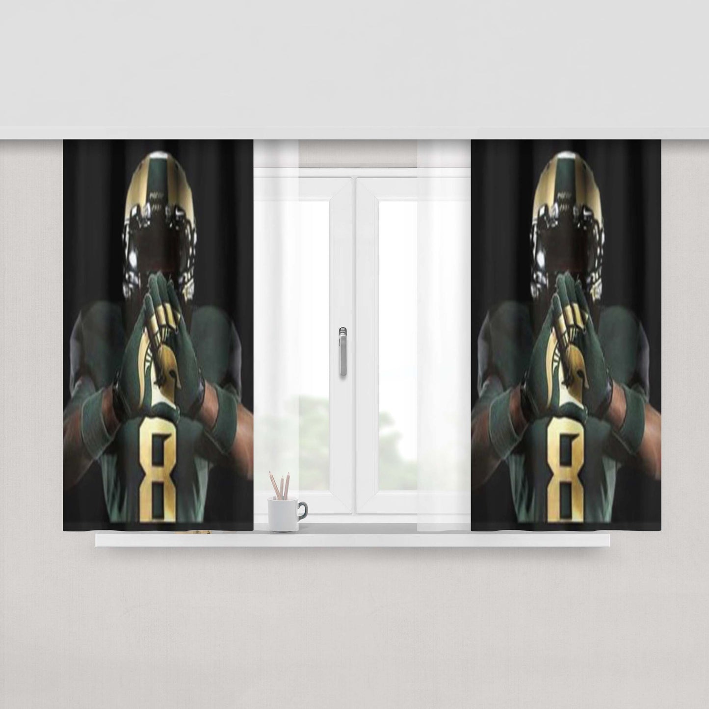 Michigan State New Peach Skin Window Curtains