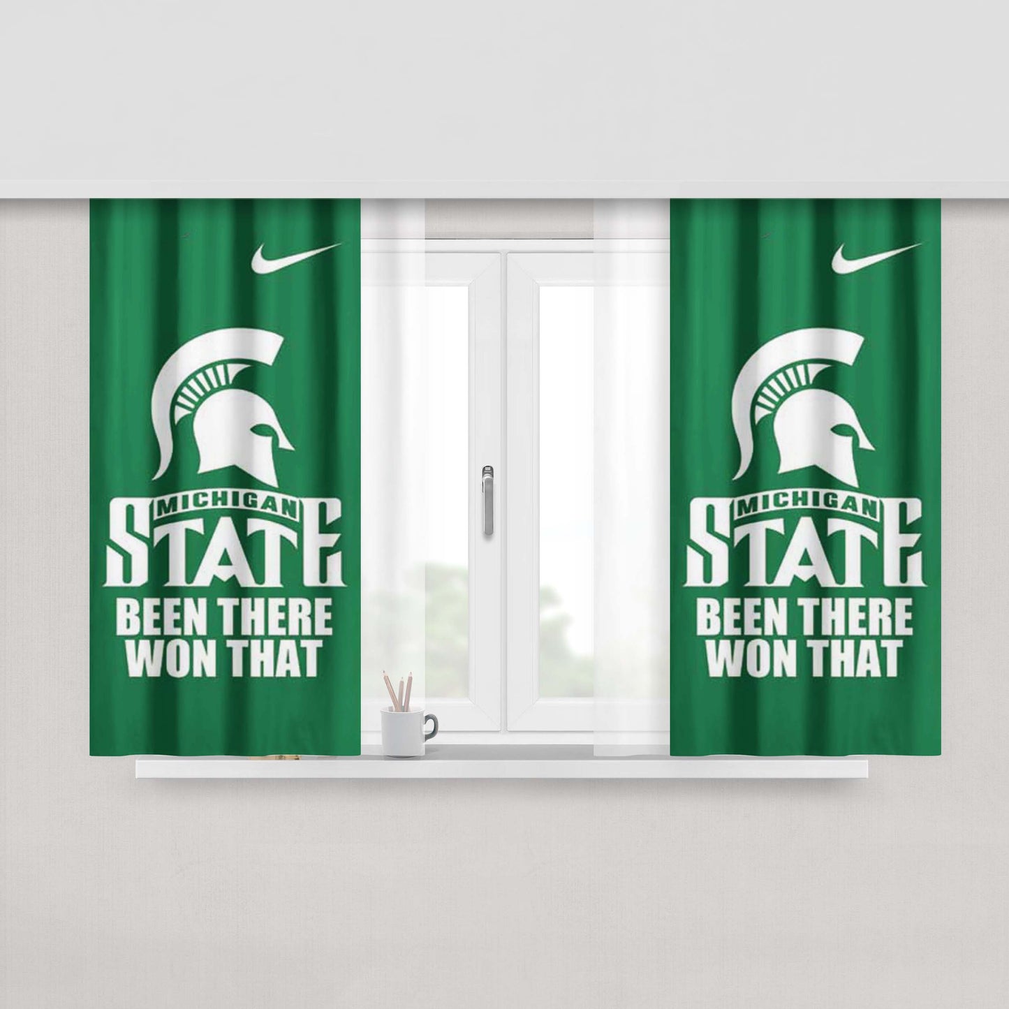 Michigan State Spartans Peach Skin Window Curtains