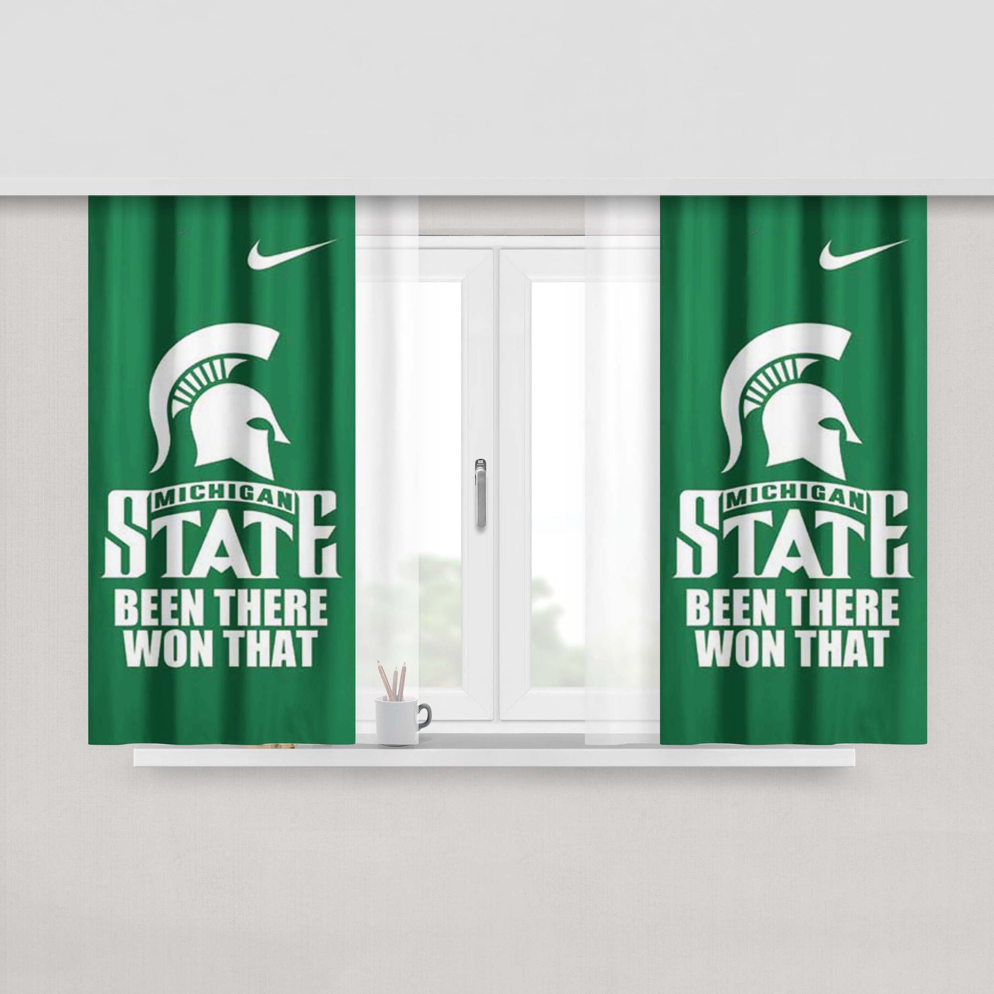 Michigan State Spartans Peach Skin Window Curtains