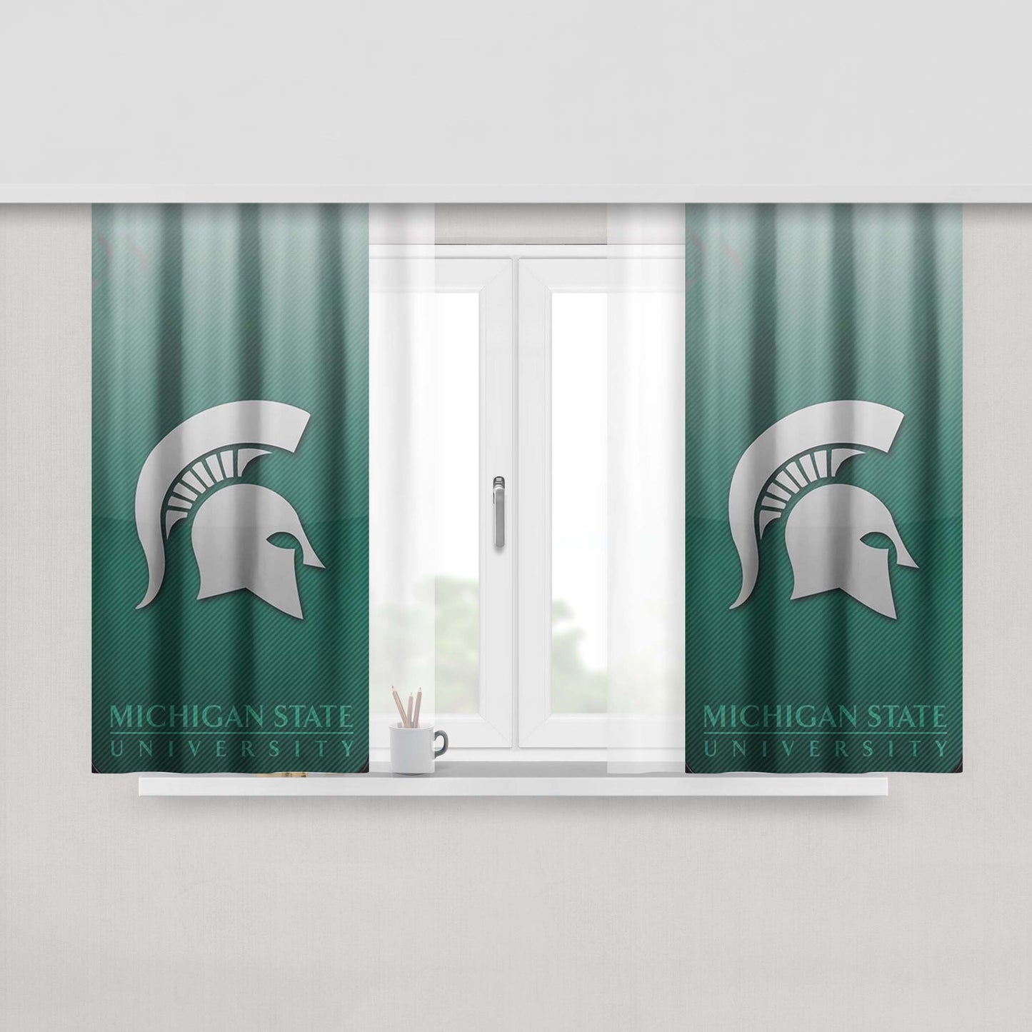 Michigan State University Peach Skin Window Curtains