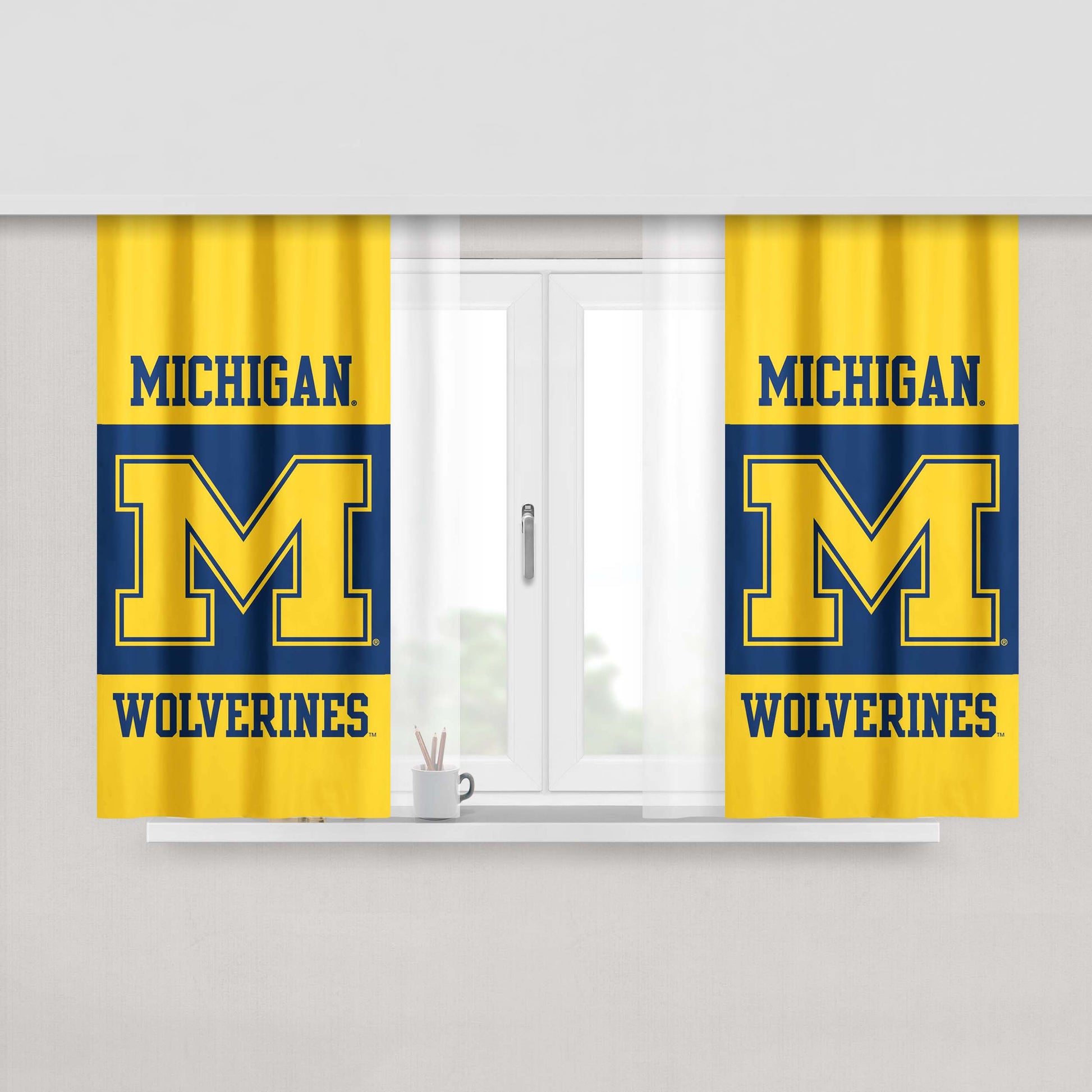 Michigan Wolverines Mobile Peach Skin Window Curtains