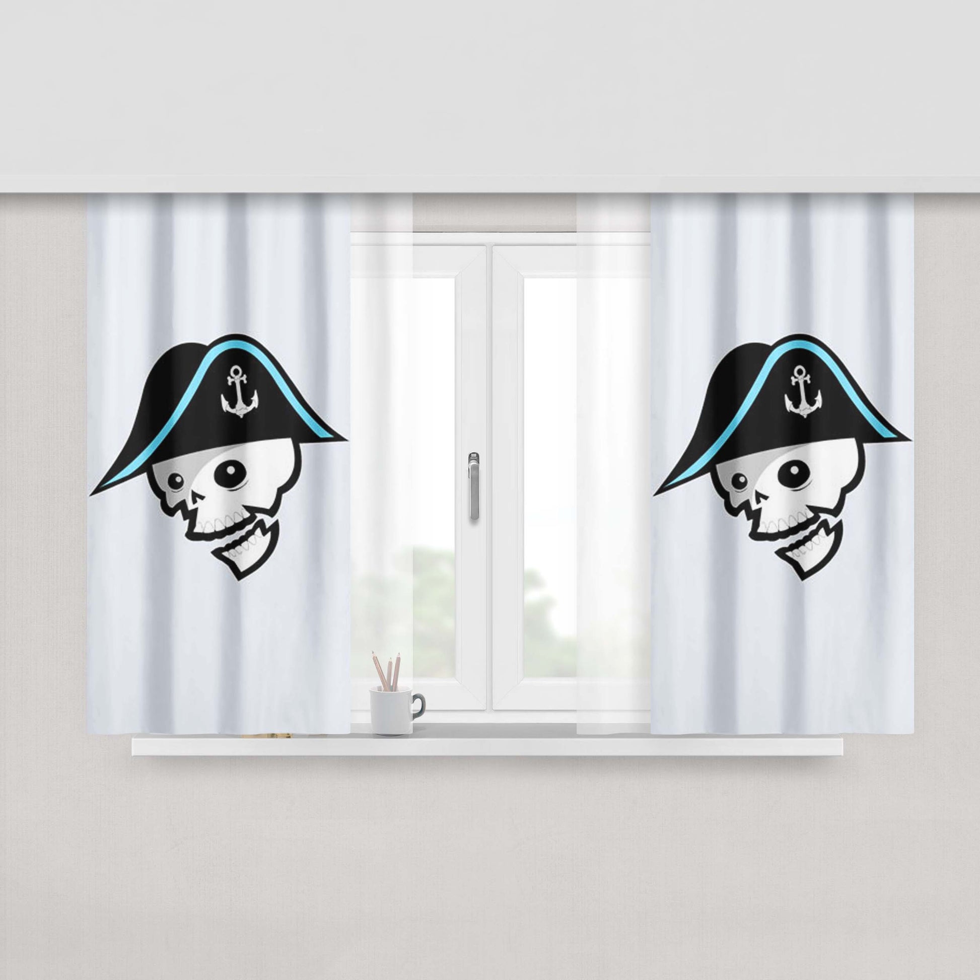 Milwaukee Admirals Hook Face Peach Skin Window Curtains