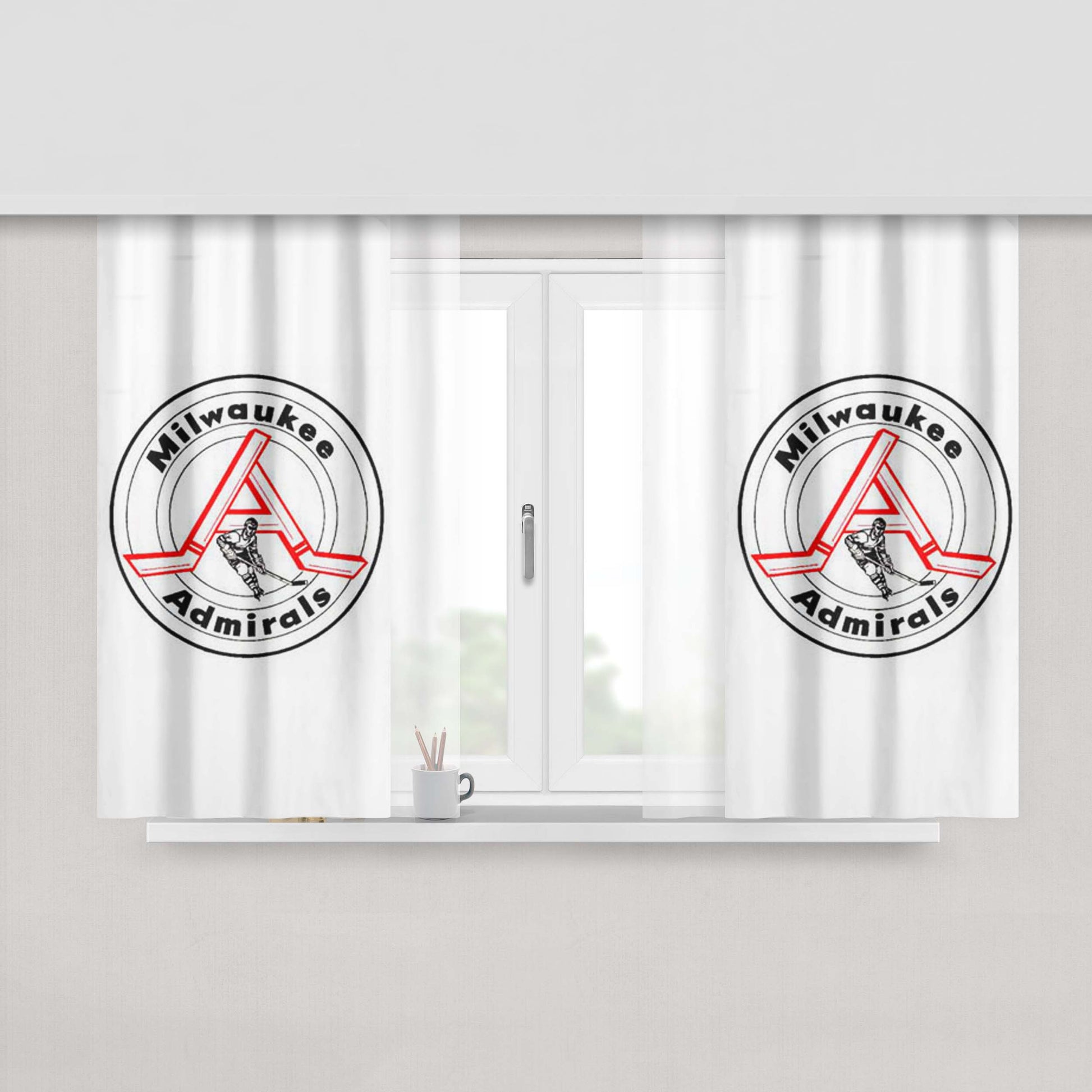 Milwaukee Admirals Symbol Peach Skin Window Curtains