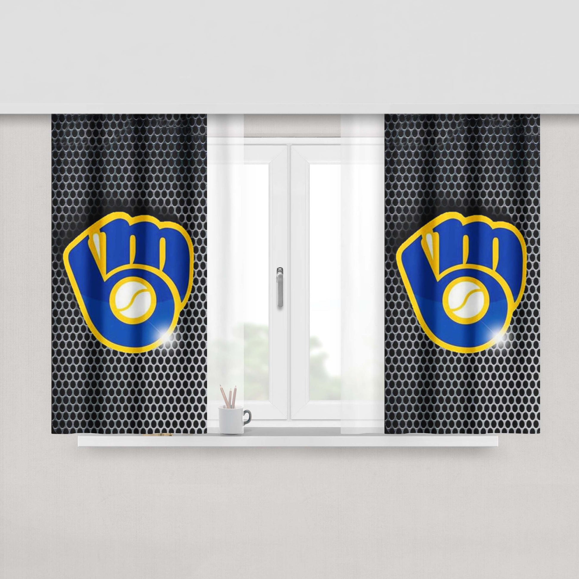 Yankees Newyork Glowing Peach Skin Window Curtains