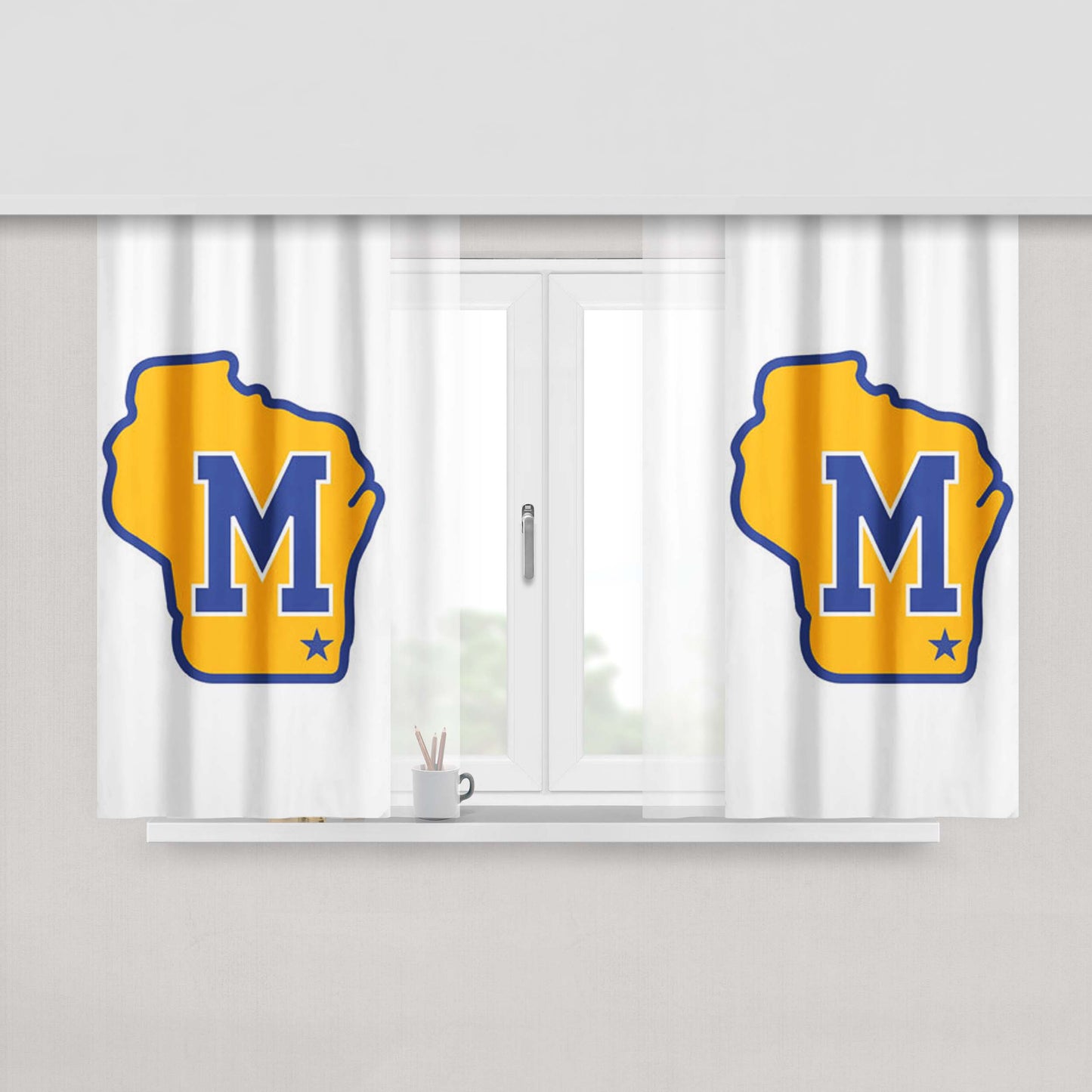 Milwaukee Brewers New Peach Skin Window Curtains