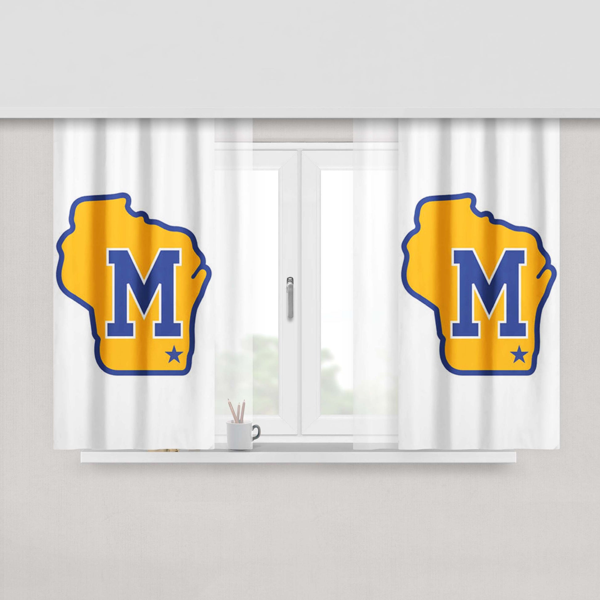 Milwaukee Brewers New Peach Skin Window Curtains