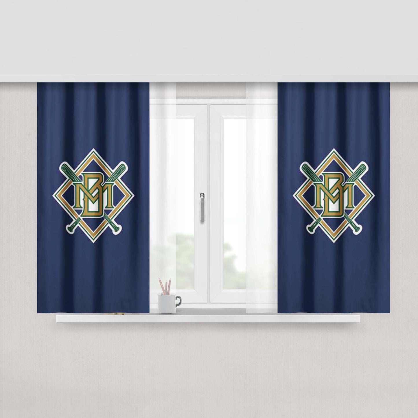 Milwaukee Brewers Peach Skin Window Curtains